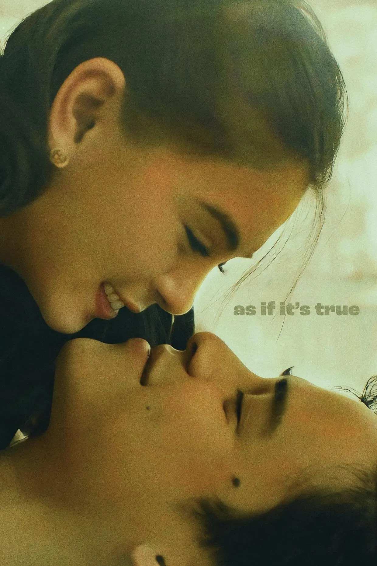 Poster chính thức của phim Phim Tình Cảm, Phim Tâm Lý "Như Thể Là Thật" (As If It's True - 2023), với sự tham gia của diễn viên Khalil Ramos và Ashley Ortega.