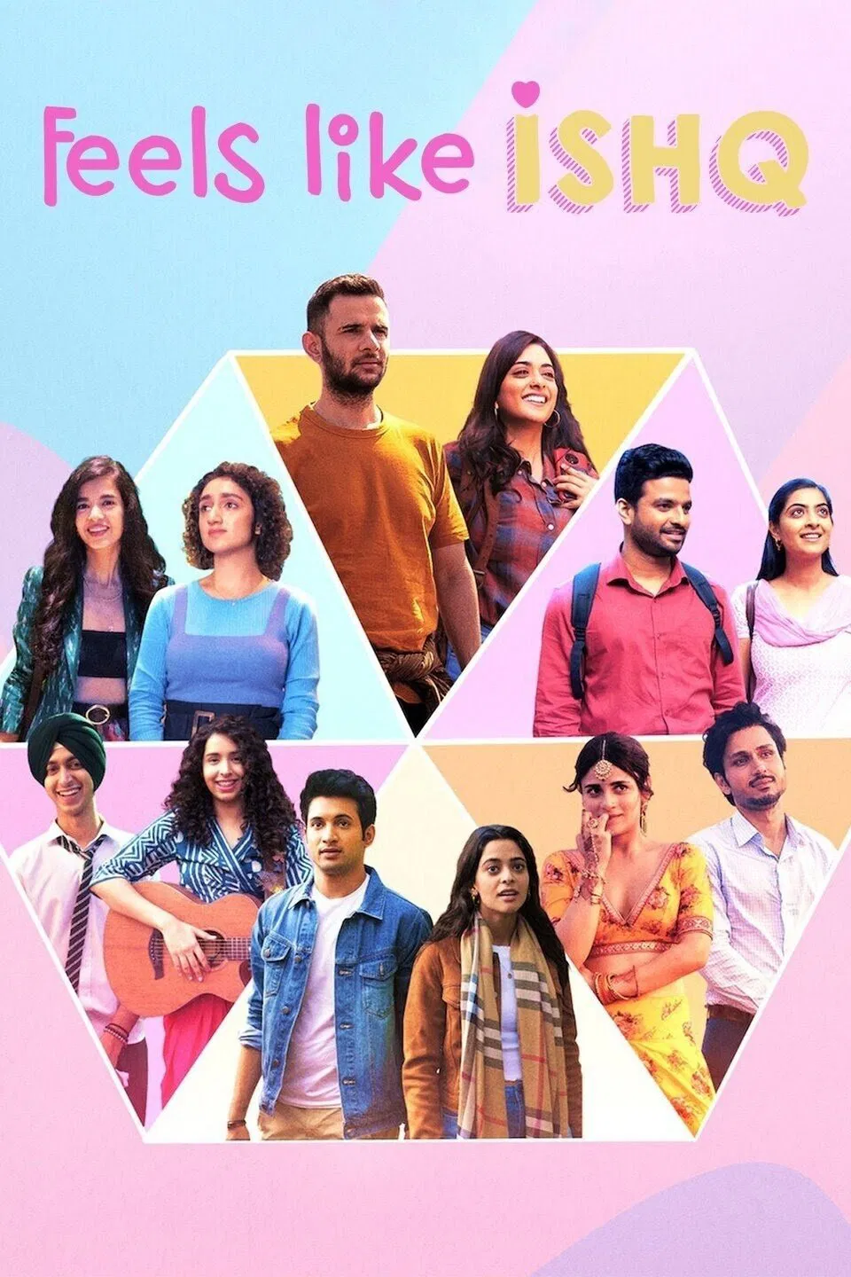 Poster chính thức của phim Phim Hài, Phim Tâm Lý "Như thể tình yêu" (Feels Like Ishq - 2021), với sự tham gia của diễn viên Radhikka Madan và Rohit Saraf.