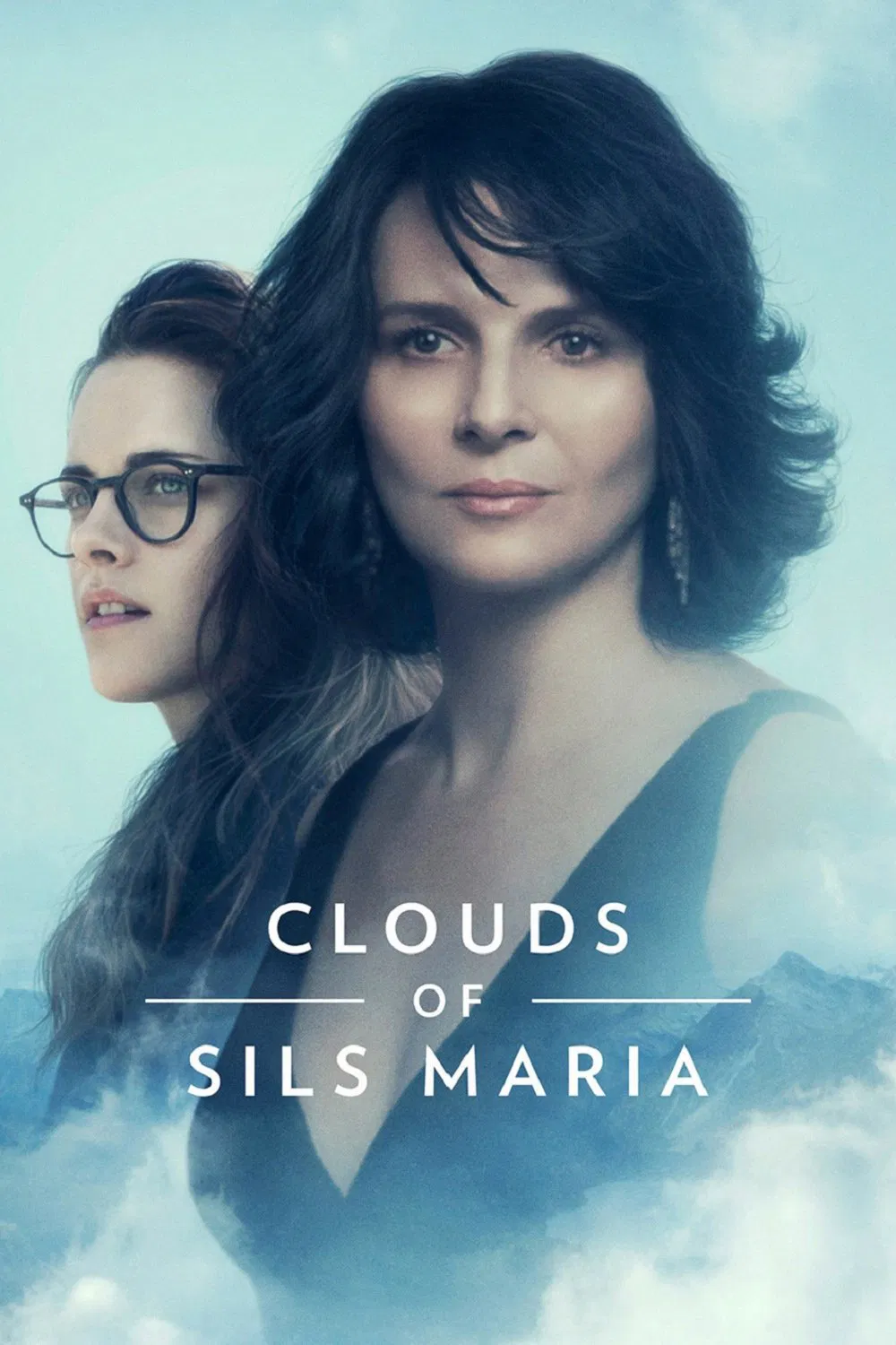Poster chính thức của phim Phim Tâm Lý "Những Bóng Mây Của Sils Maria" (Clouds of Sils Maria - 2014), với sự tham gia của diễn viên Juliette Binoche và Kristen Stewart.