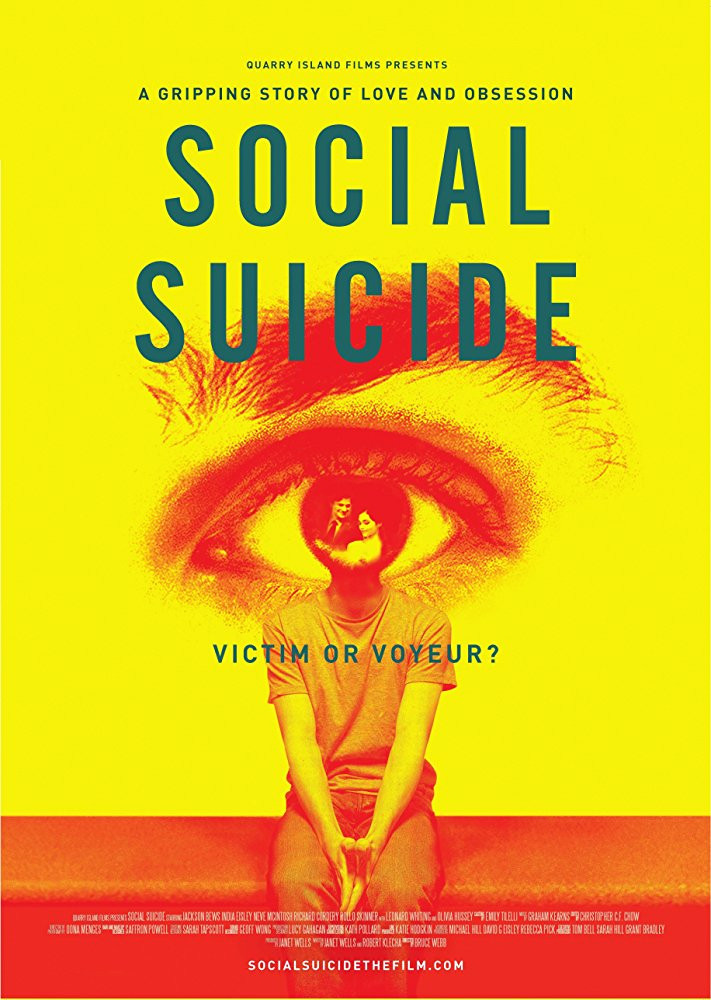 Poster chính thức của phim Phim Giật Gân, Phim Tâm Lý "Những Cái Chết Không Báo Trước" (Social Suicide - 2015), với sự tham gia của diễn viên India Eisley và Olivia Hussey.