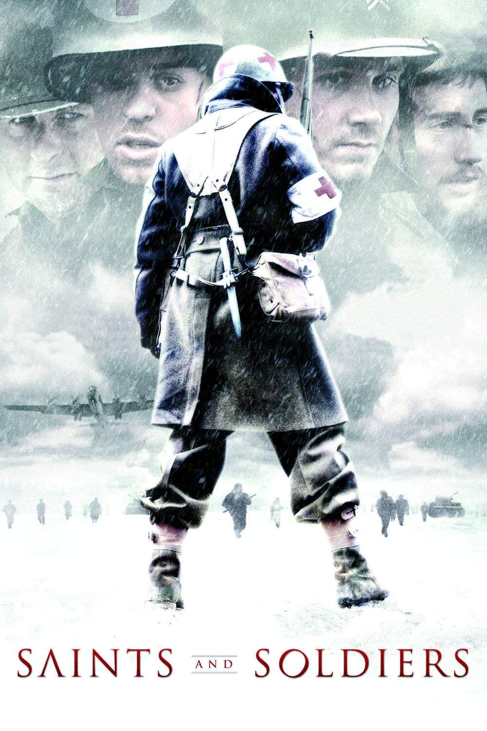 Poster chính thức của phim Phim Chiến Tranh, Phim Tâm Lý "Những Chiến Binh Mang Tên Thánh" (Saints and Soldiers - 2003), với sự tham gia của diễn viên Corbin Allred và Alexander Polinsky.