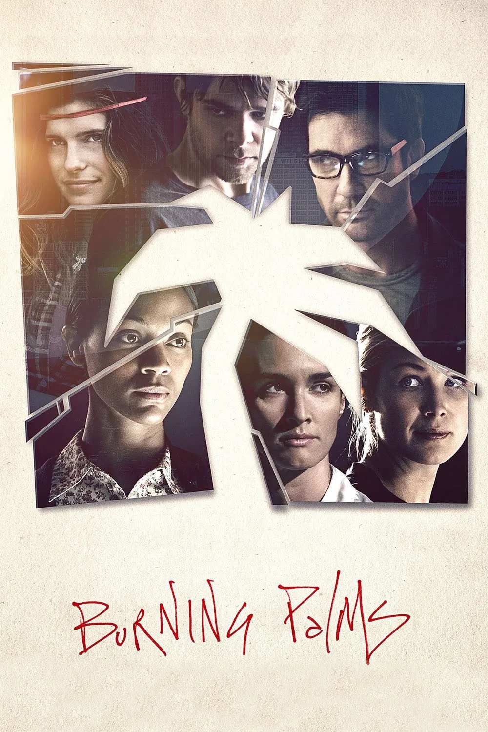 Poster chính thức của phim Phim Hài, Phim Giật Gân "Những Chuyện Lạ Có Thật" (Burning Palms - 2010), với sự tham gia của diễn viên Zoe Saldaña và Rosamund Pike.