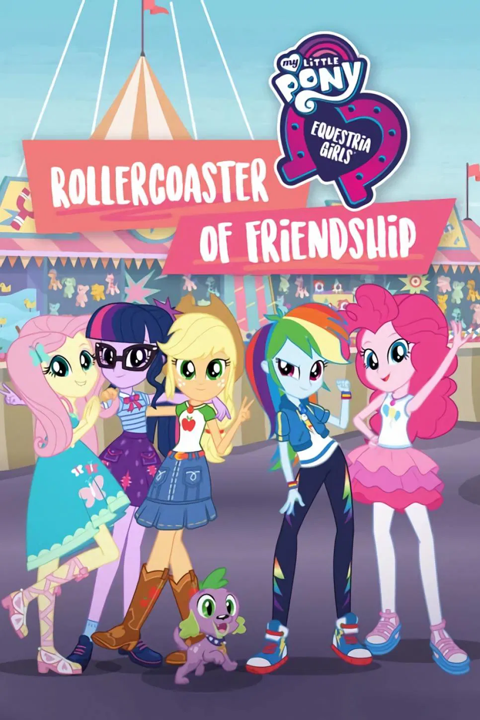 Poster chính thức của phim Phim Hoạt Hình, Phim Gia Đình "Những Cô Gái Equestria: Tàu Lượn Tình Bạn" (My Little Pony: Equestria Girls - Rollercoaster of Friendship - 2018), với sự tham gia của diễn viên Rebecca Shoichet và Tabitha St. Germain.