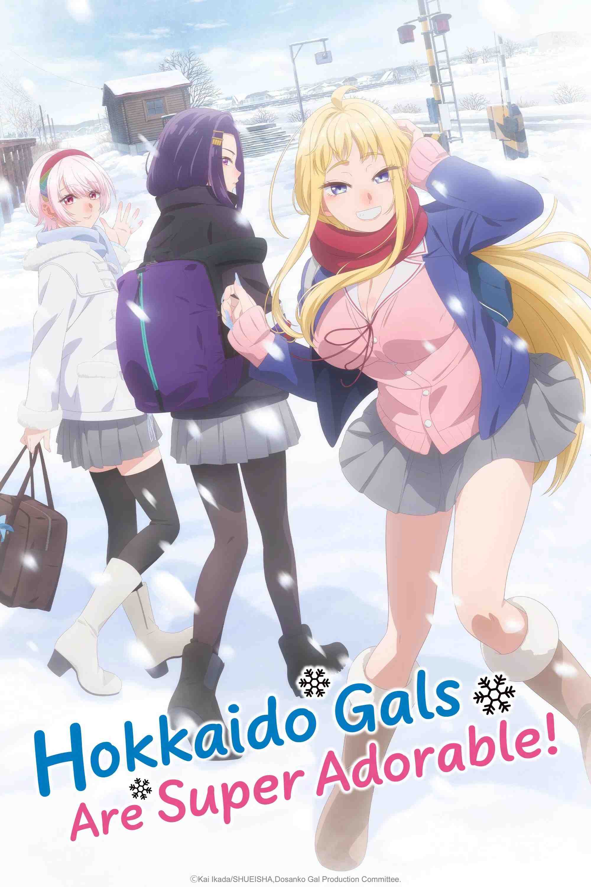Poster chính thức của phim Phim Hoạt Hình, Phim Hài "Những Cô Gái Hokkaido Cực Kỳ Dễ Thương" (Hokkaido Gals Are Super Adorable! - 2024), với sự tham gia của diễn viên Ayane Sakura và Nobunaga Shimazaki.