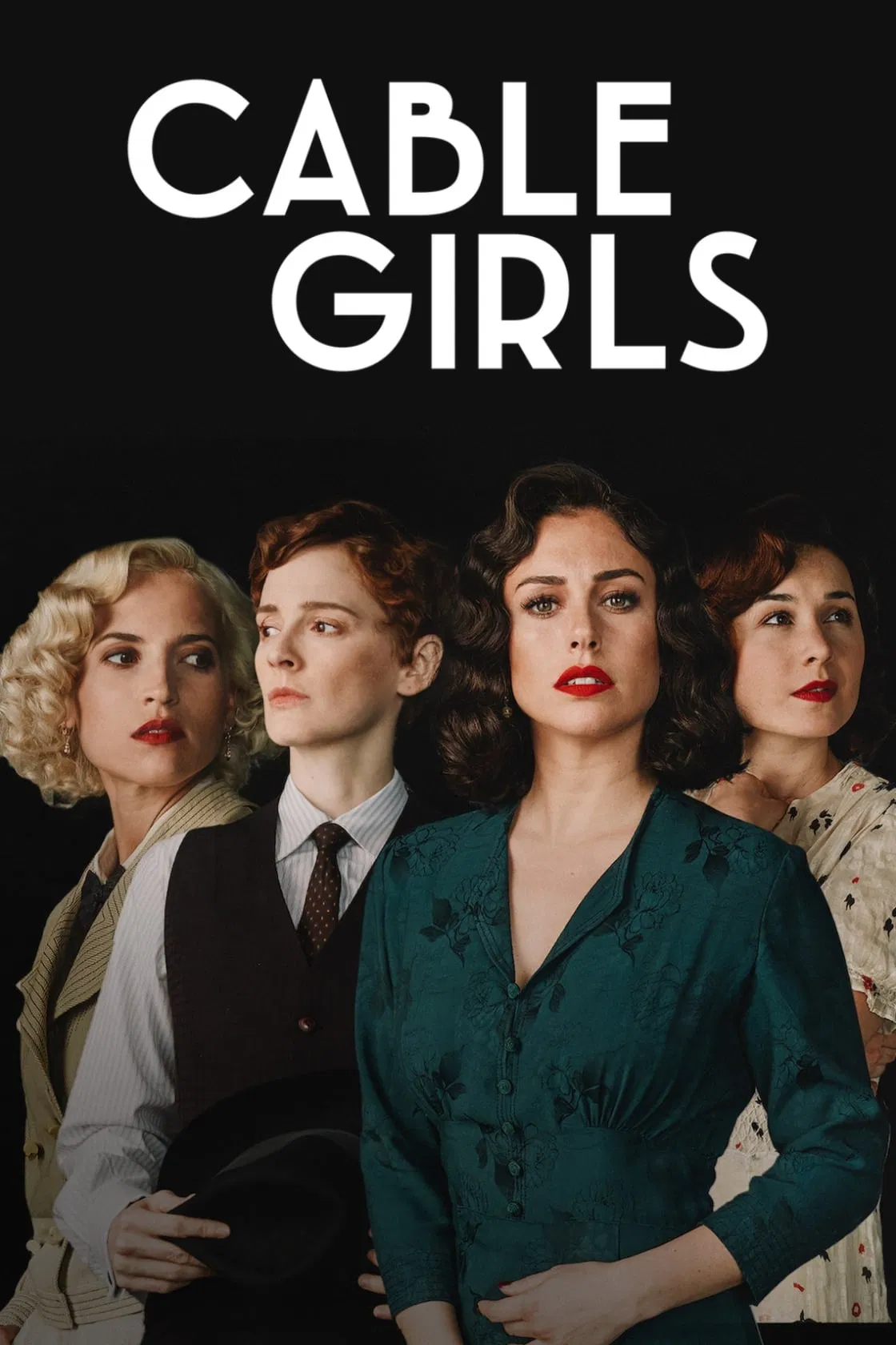 Poster chính thức của phim Phim Tâm Lý "Những cô gái trực tổng đài (Phần 5)" (Cable Girls - 2017), với sự tham gia của diễn viên Blanca Suárez và Yon González.