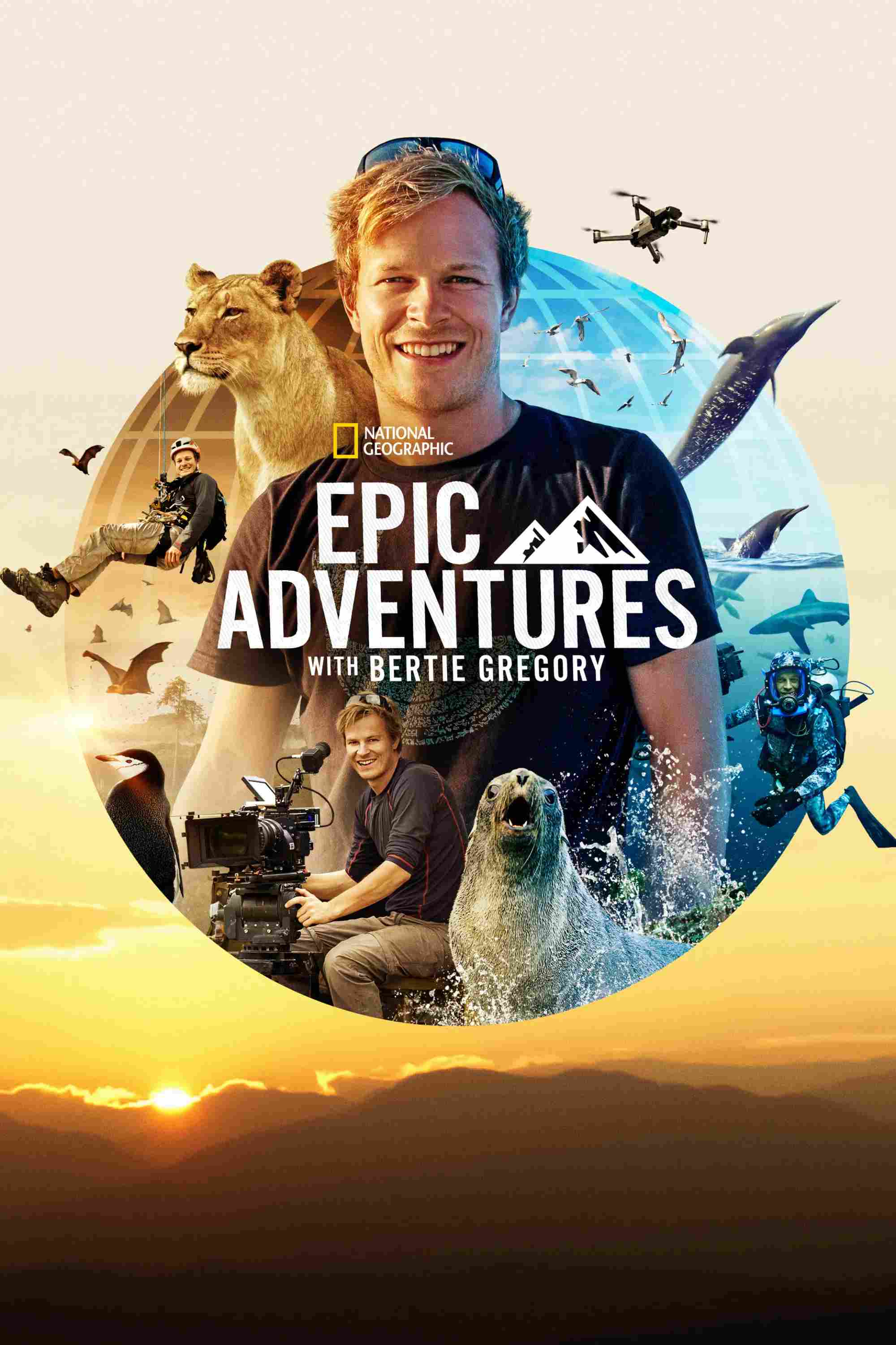 Poster chính thức của phim Phim Tài Liệu "Những Cuộc Phiêu Lưu Hùng Tráng Cùng Bertie Gregory" (Epic Adventures with Bertie Gregory - 2022), với sự tham gia của diễn viên Bertie Gregory.