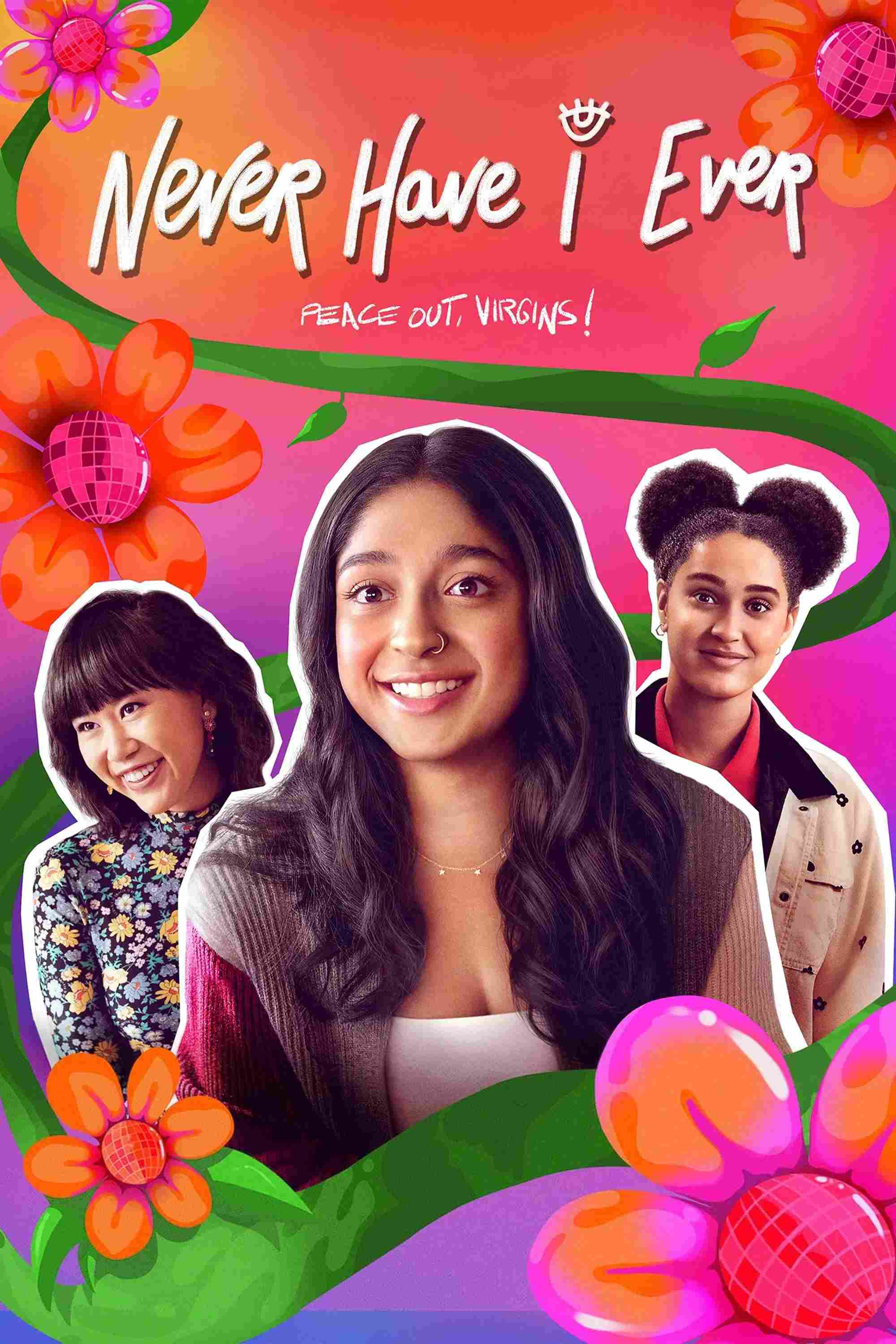 Poster chính thức của phim Phim Hài, Phim Tâm Lý "Những Điều Tôi Chưa Từng (Phần 3)" (Never Have I Ever - 2020), với sự tham gia của diễn viên Maitreyi Ramakrishnan và Darren Barnet.