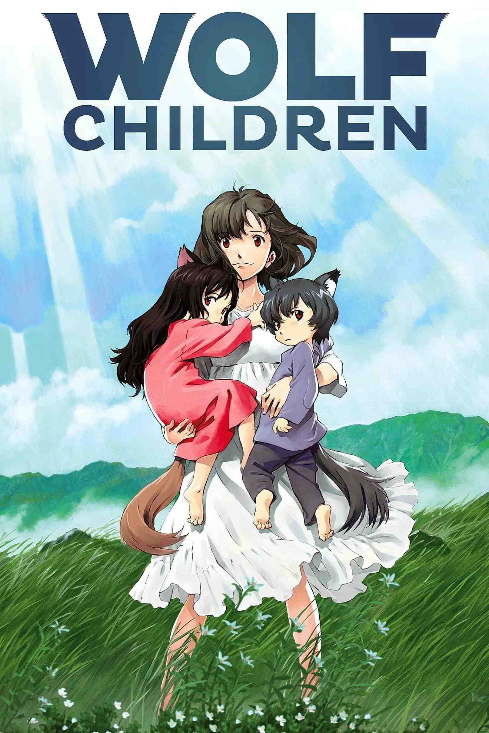 Poster chính thức của phim Phim Hoạt Hình, Phim Gia Đình "Những Đứa Con Người Sói" (Wolf Children - 2012), với sự tham gia của diễn viên Haru Kuroki và Yukito Nishii.