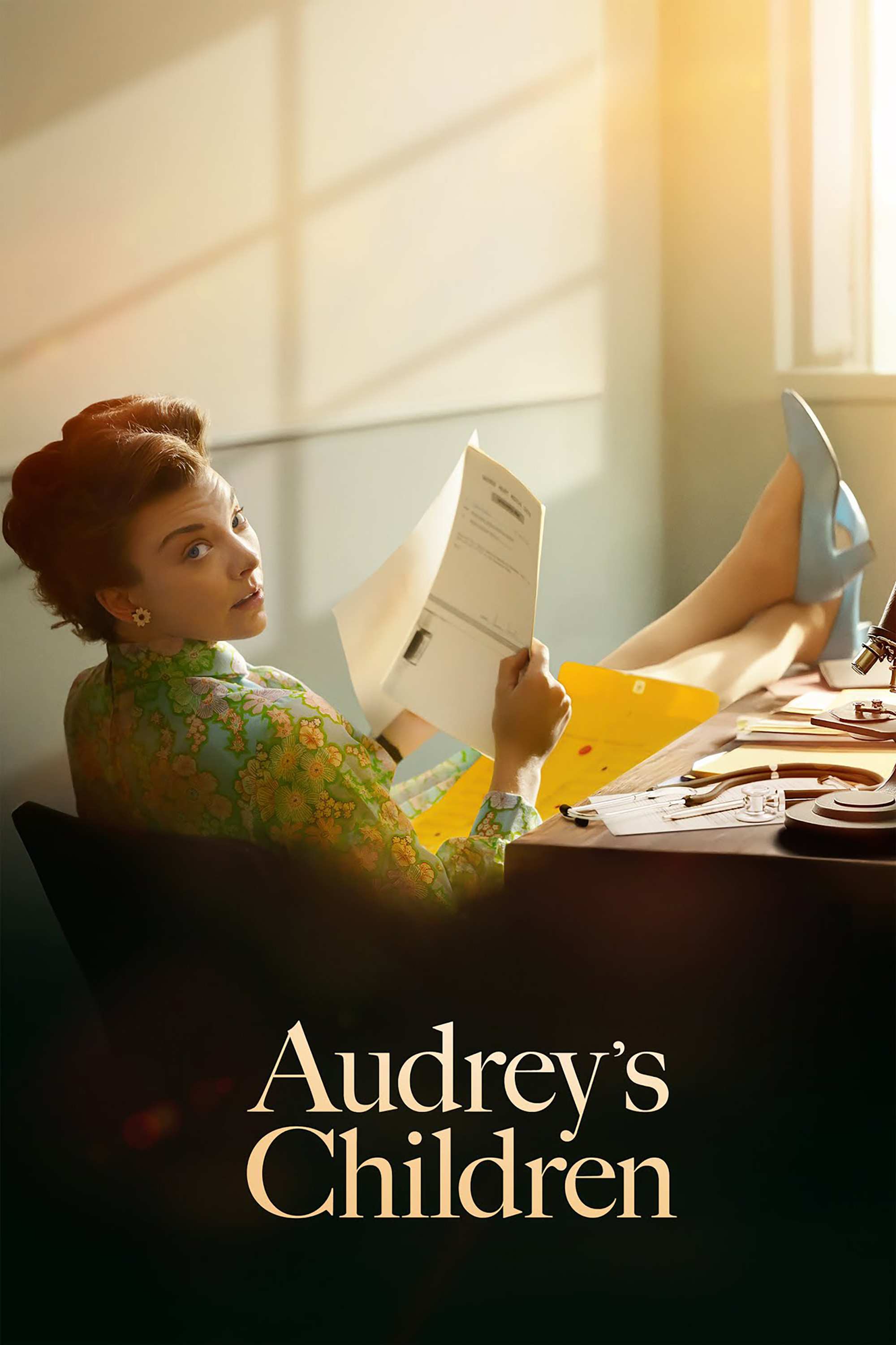 Poster chính thức của phim Phim Tâm Lý "Những Đứa Trẻ của Audrey" (Audrey's Children - 2025), với sự tham gia của diễn viên Natalie Dormer và Jimmi Simpson.