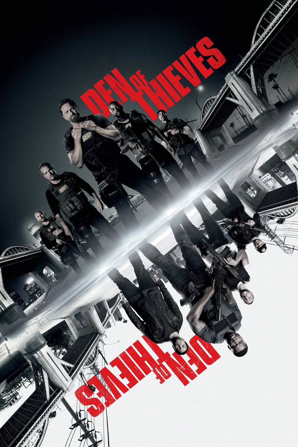 Poster chính thức của phim Phim Hình Sự, Phim Giật Gân "Những Kẻ Bất Bại" (Den of Thieves - 2018), với sự tham gia của diễn viên Gerard Butler và Pablo Schreiber.