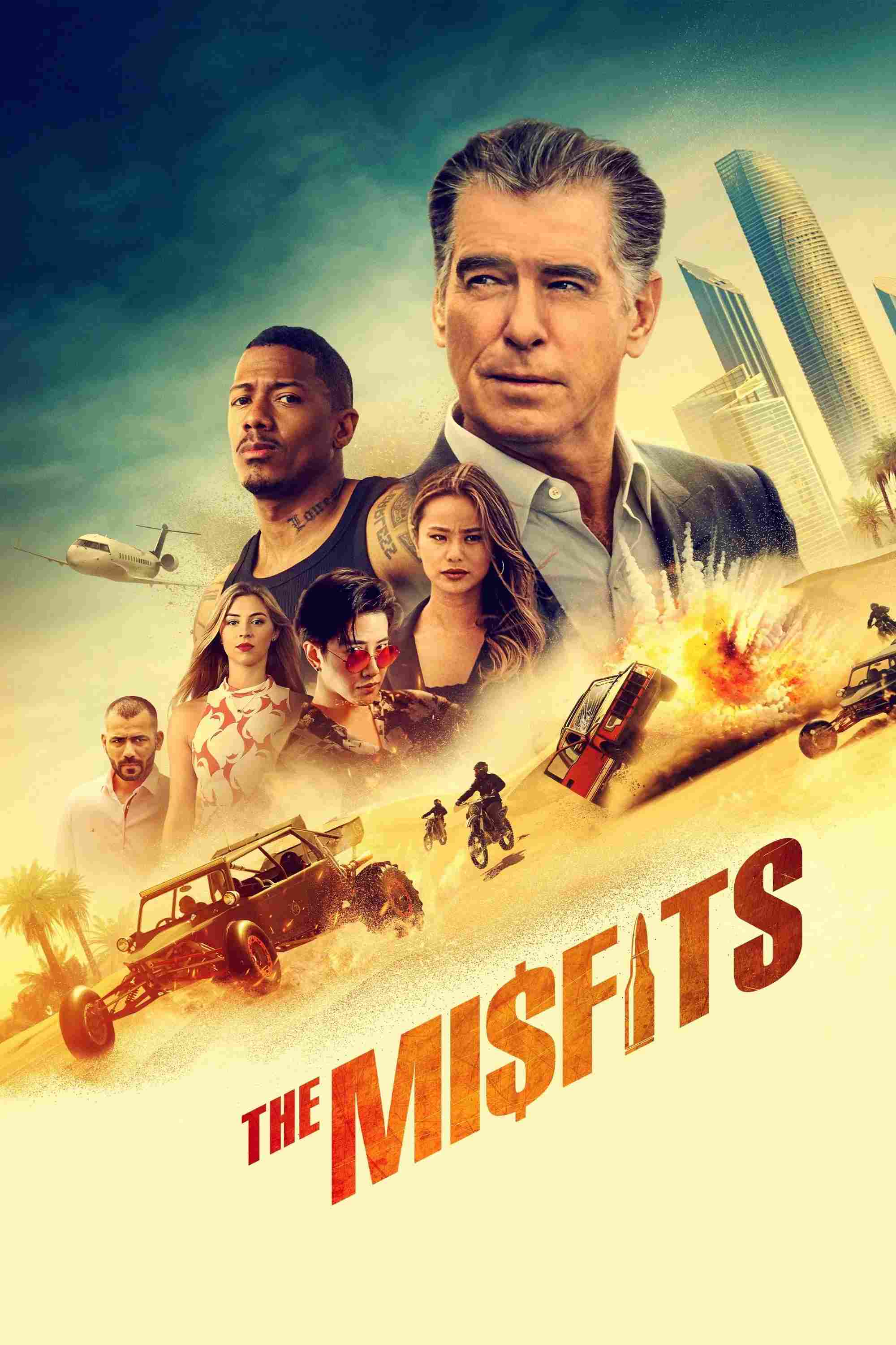 Poster chính thức của phim Phim Hành Động, Phim Giật Gân "Những Kẻ Dị Thường" (The Misfits - 2021), với sự tham gia của diễn viên Pierce Brosnan và Tim Roth.