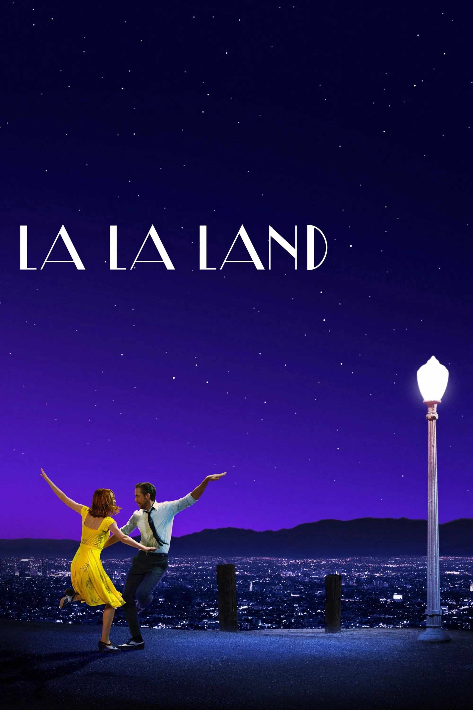 Poster chính thức của phim Phim Hài, Phim Tâm Lý "Những Kẻ Khờ Mộng Mơ" (La La Land - 2016), với sự tham gia của diễn viên Ryan Gosling và Emma Stone.