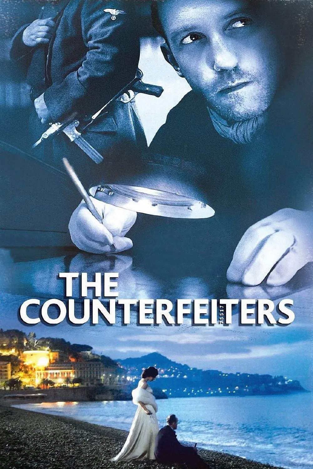 Poster chính thức của phim Phim Tâm Lý, Phim Chiến Tranh "Những Kẻ Làm Bạc Giả" (The Counterfeiters - 2007), với sự tham gia của diễn viên Karl Markovics và August Diehl.