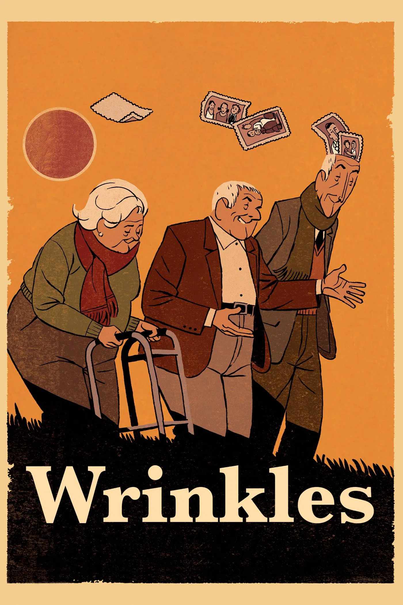Poster chính thức của phim Phim Hoạt Hình, Phim Tâm Lý "Những Nếp Nhăn" (Wrinkles - 2011), với sự tham gia của diễn viên Tacho González và Mabel Rivera.