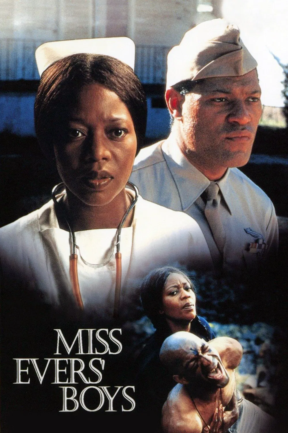 Poster chính thức của phim Phim Tâm Lý, Phim Lịch Sử "Những Người Bạn Của Cô Evers" (Miss Evers' Boys - 1997), với sự tham gia của diễn viên Alfre Woodard và Laurence Fishburne.
