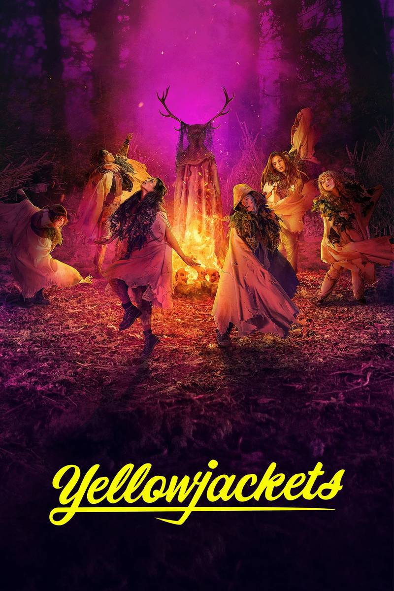 Poster chính thức của phim Phim Tâm Lý, Phim Bí Ẩn "Những Người May Mắn" (Yellowjackets - 2021), với sự tham gia của diễn viên Melanie Lynskey và Tawny Cypress.