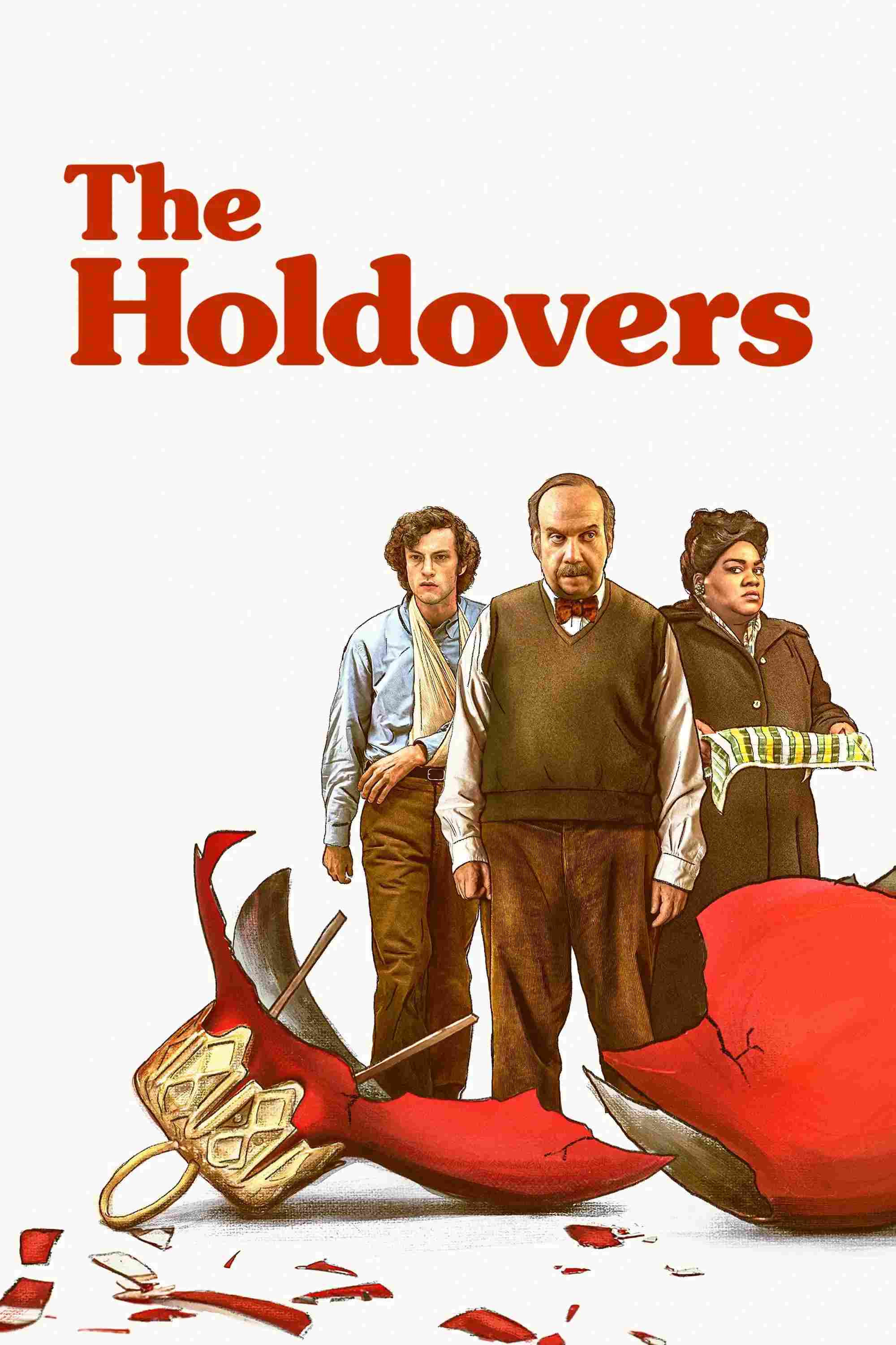 Poster chính thức của phim Phim Hài, Phim Tâm Lý "Những Người Ở Lại" (The Holdovers - 2023), với sự tham gia của diễn viên Paul Giamatti và Dominic Sessa.