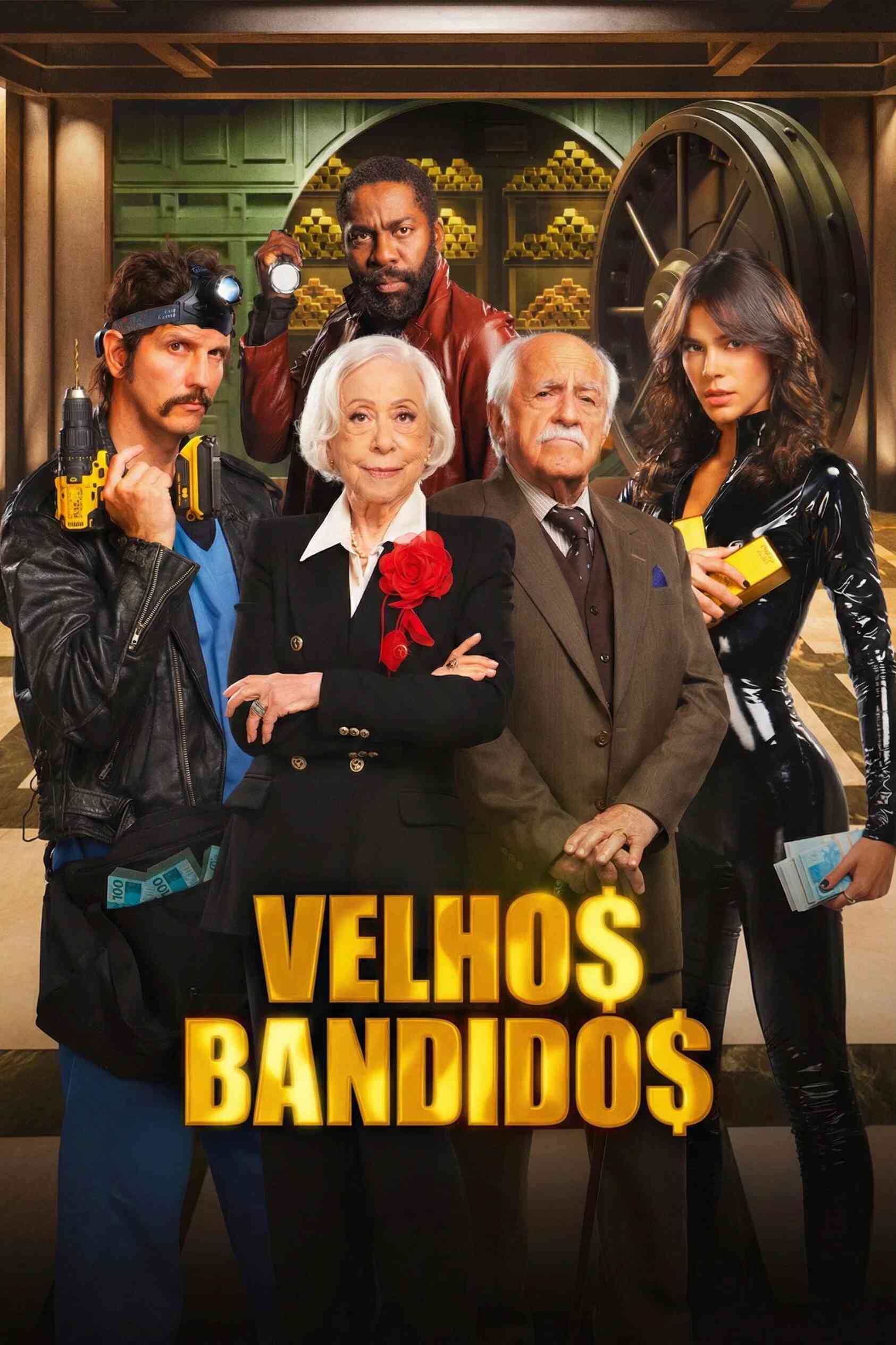 Poster chính thức của phim Phim Hài, Phim Hành Động "Những tên cướp già" (Old Bandits - 2026), với sự tham gia của diễn viên Fernanda Montenegro và Ary Fontoura.