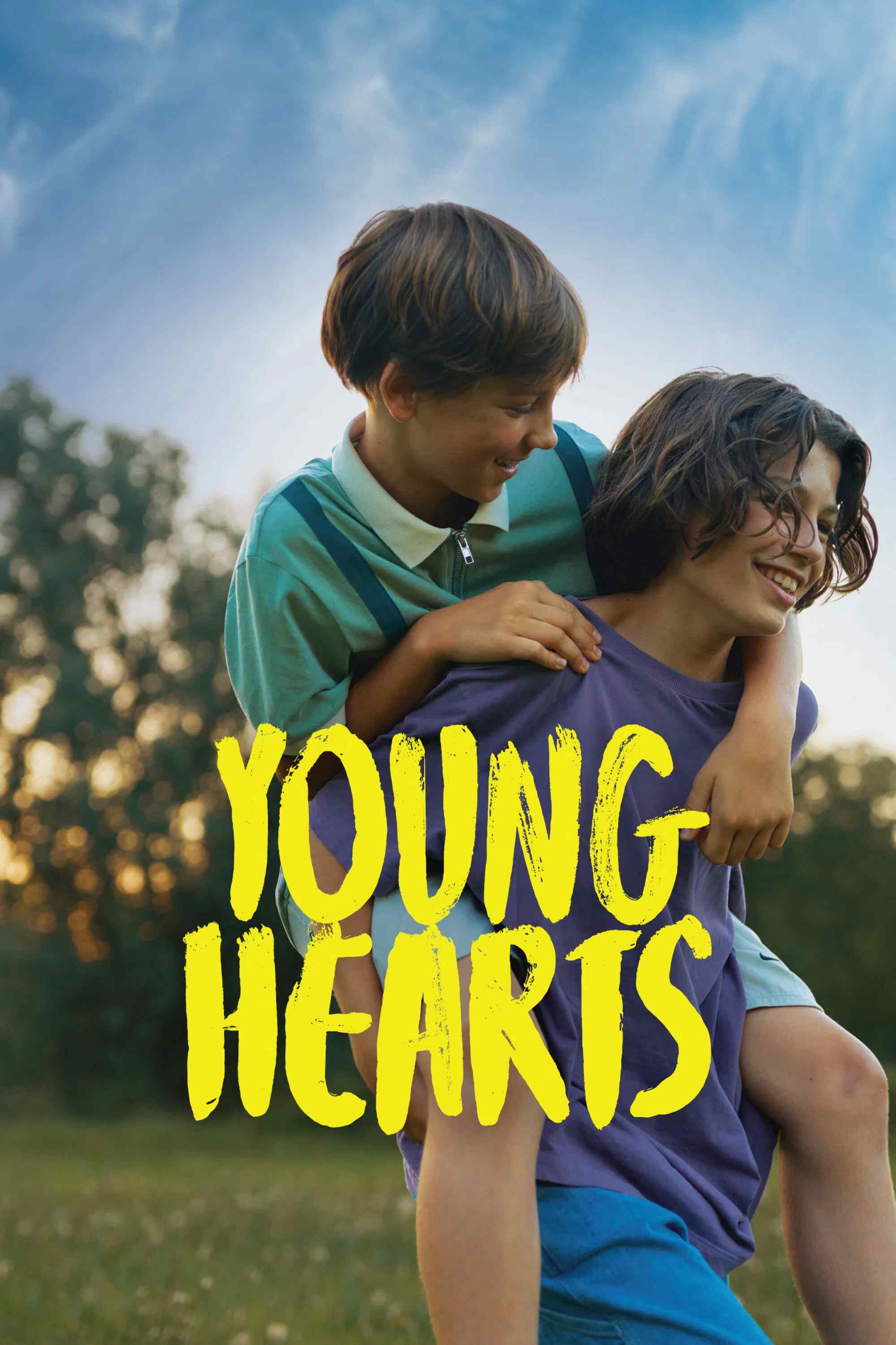 Poster chính thức của phim Phim Tâm Lý, Phim Tình Cảm "Những Trái Tim Trẻ Trung" (Young Hearts - 2024), với sự tham gia của diễn viên Lou Goossens và Marius De Saeger.