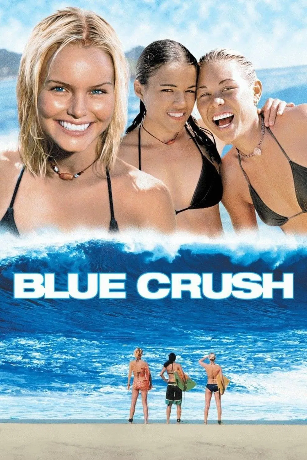 Poster chính thức của phim Phim Phiêu Lưu, Phim Tình Cảm "Niềm Đam Mê Biển Xanh" (Blue Crush - 2002), với sự tham gia của diễn viên Kate Bosworth và Matthew Davis.