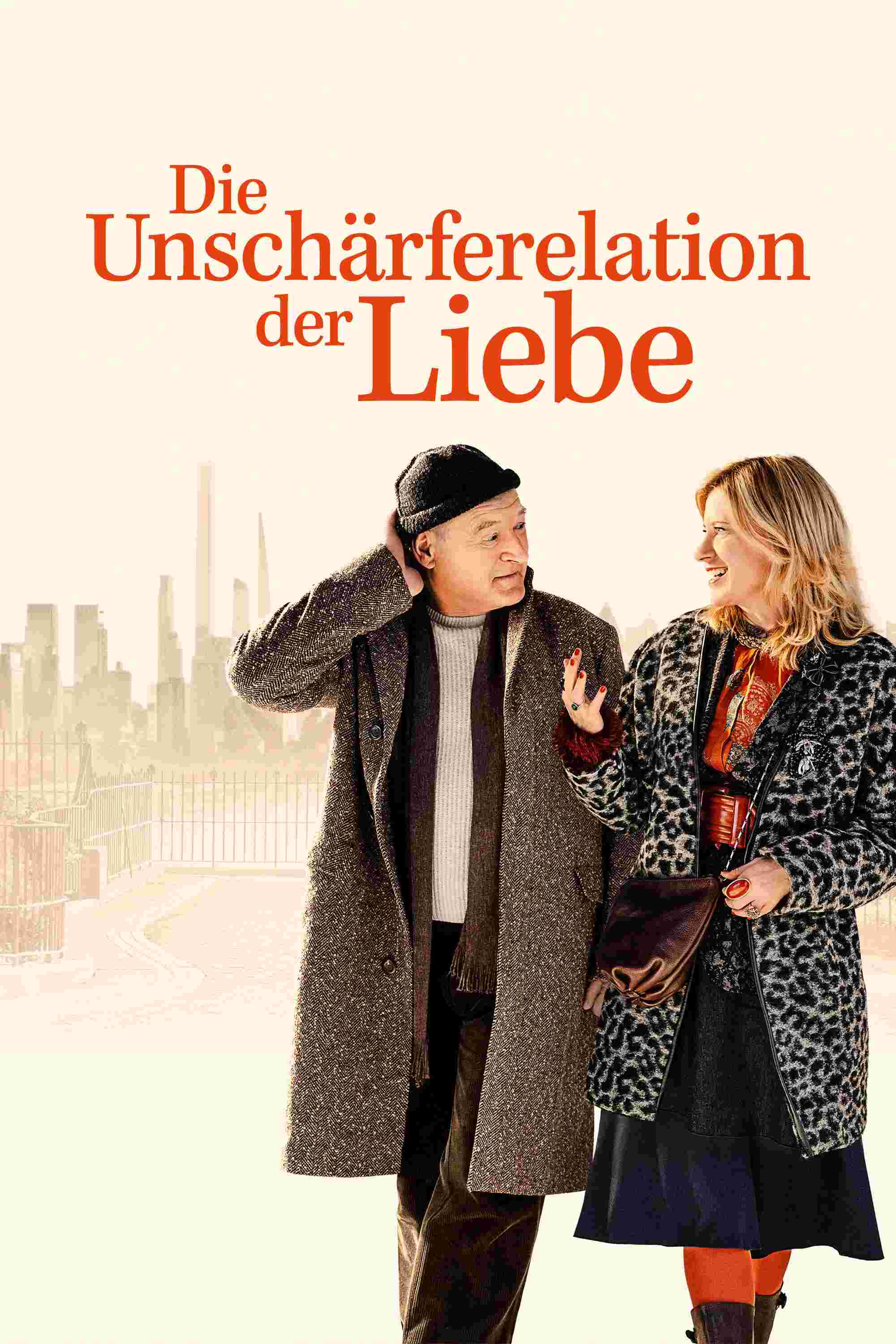 Poster chính thức của phim Phim Hài, Phim Tình Cảm "Niềm Vui Vô Hình Của Tình Yêu" (The Uncertainty Principle of Love - 2023), với sự tham gia của diễn viên Caroline Peters và Burghart Klaußner.