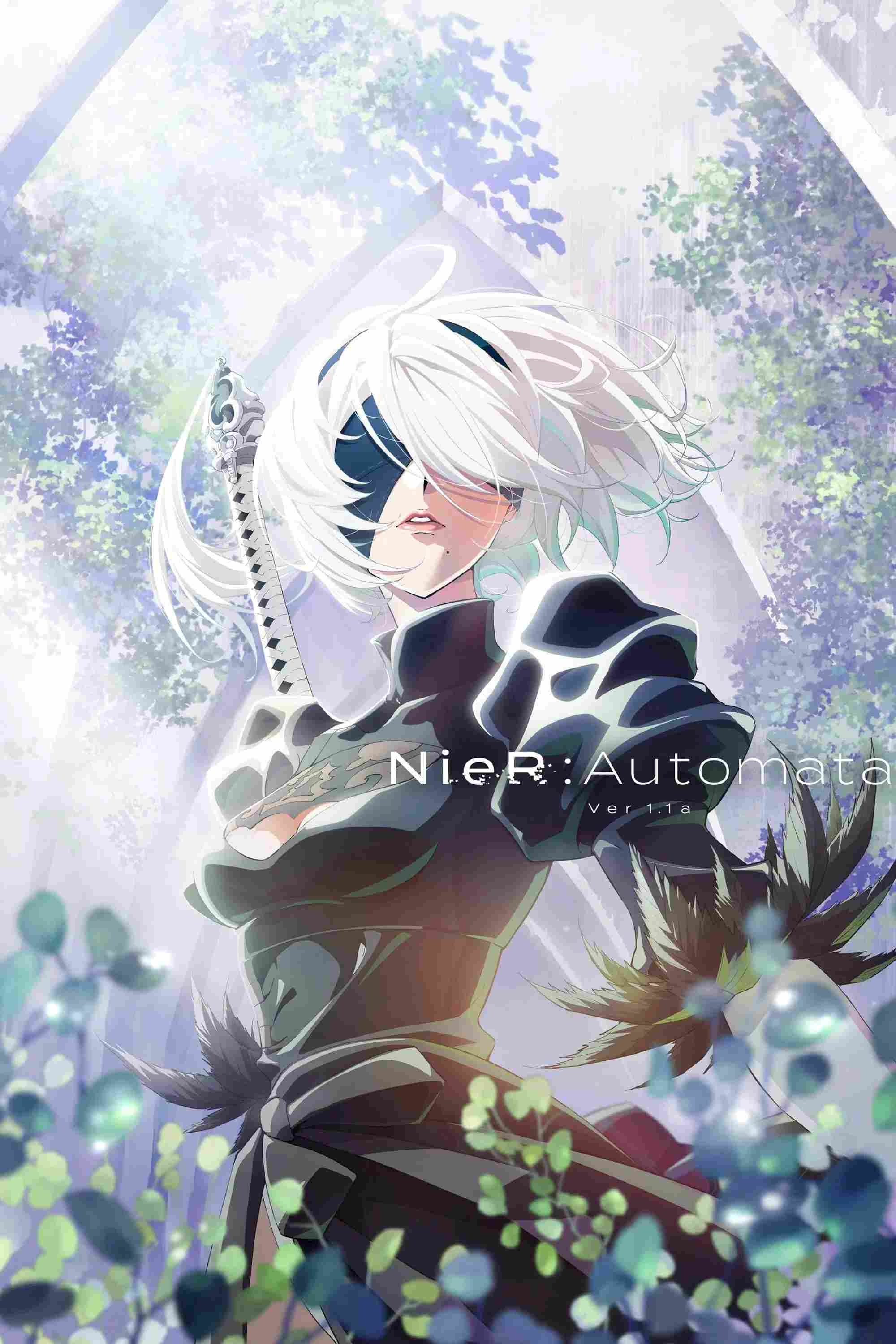 Poster chính thức của phim Phim Hoạt Hình, Phim Hành Động & Phiêu Lưu "NieR: Automata" (NieR:Automata Ver1.1a - 2023), với sự tham gia của diễn viên Yui Ishikawa và Harae Natsuki.