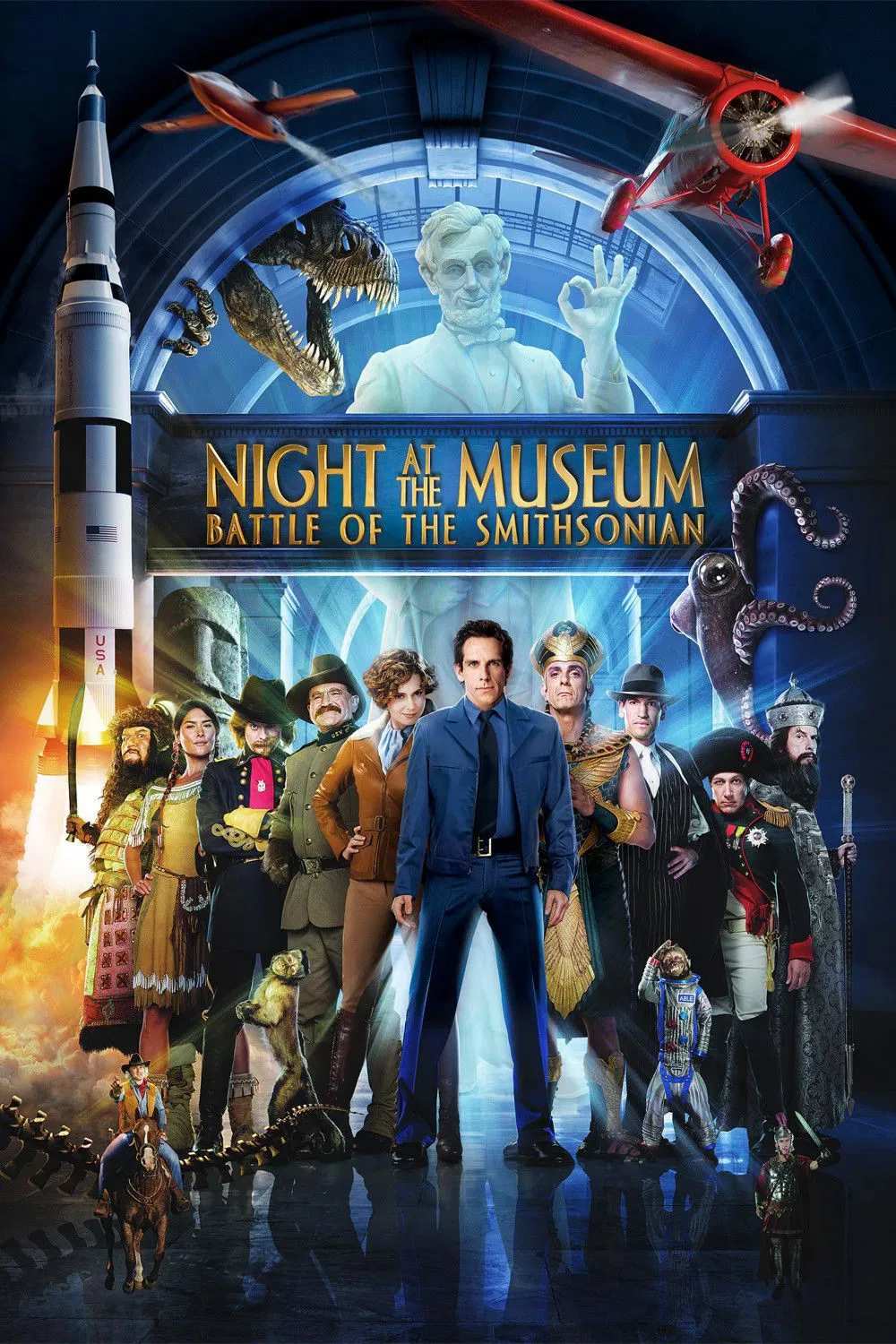 Poster chính thức của phim Phim Phiêu Lưu, Phim Giả Tượng "Night at the Museum: Battle of the Smithsonian" (Night at the Museum: Battle of the Smithsonian - 2009), với sự tham gia của diễn viên Ben Stiller và Amy Adams.