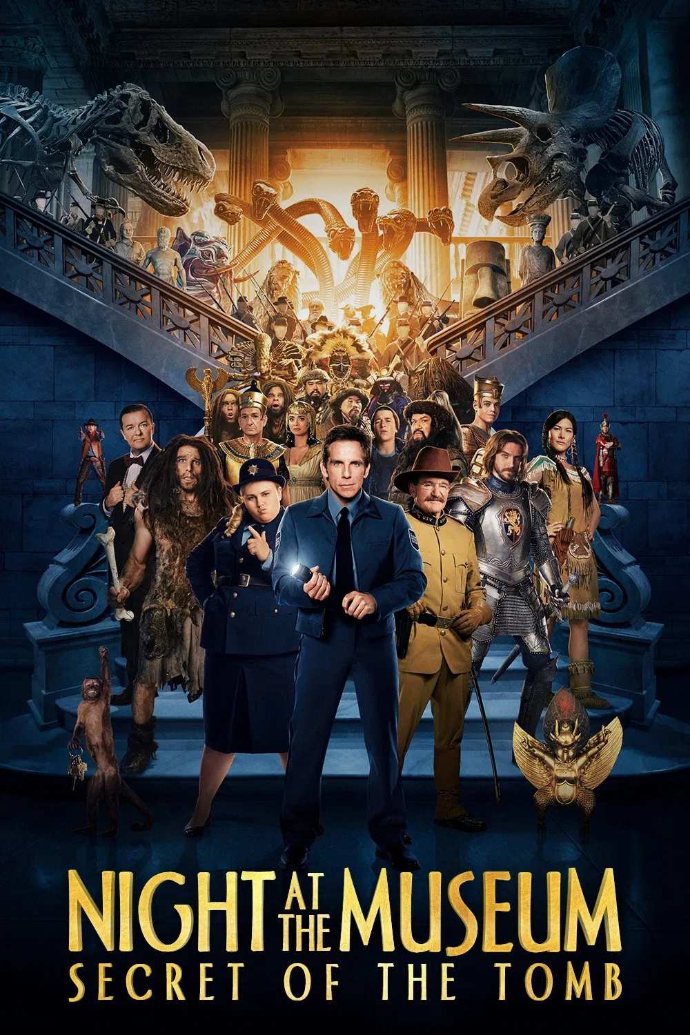 Poster chính thức của phim Phim Phiêu Lưu, Phim Hài "Night at the Museum: Secret of the Tomb" (Night at the Museum: Secret of the Tomb - 2014), với sự tham gia của diễn viên Ben Stiller và Robin Williams.