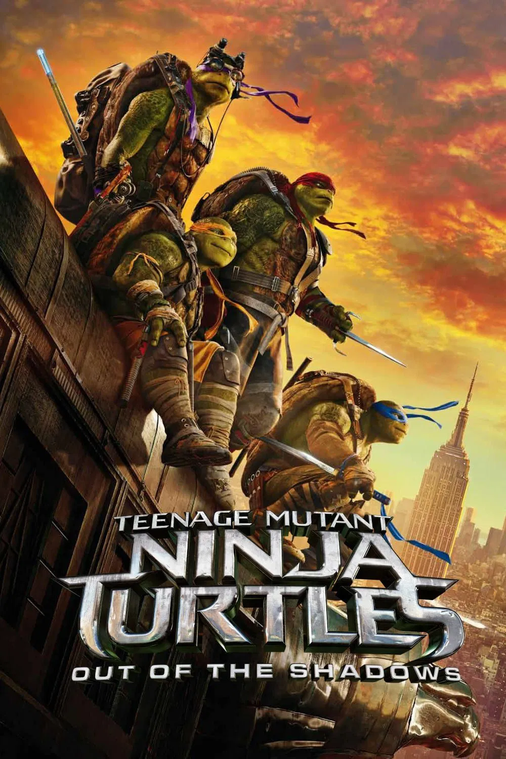 Poster chính thức của phim Phim Hành Động, Phim Phiêu Lưu "Ninja Rùa 2: Đập Tan Bóng Tối" (Teenage Mutant Ninja Turtles: Out of the Shadows - 2016), với sự tham gia của diễn viên Pete Ploszek và Alan Ritchson.