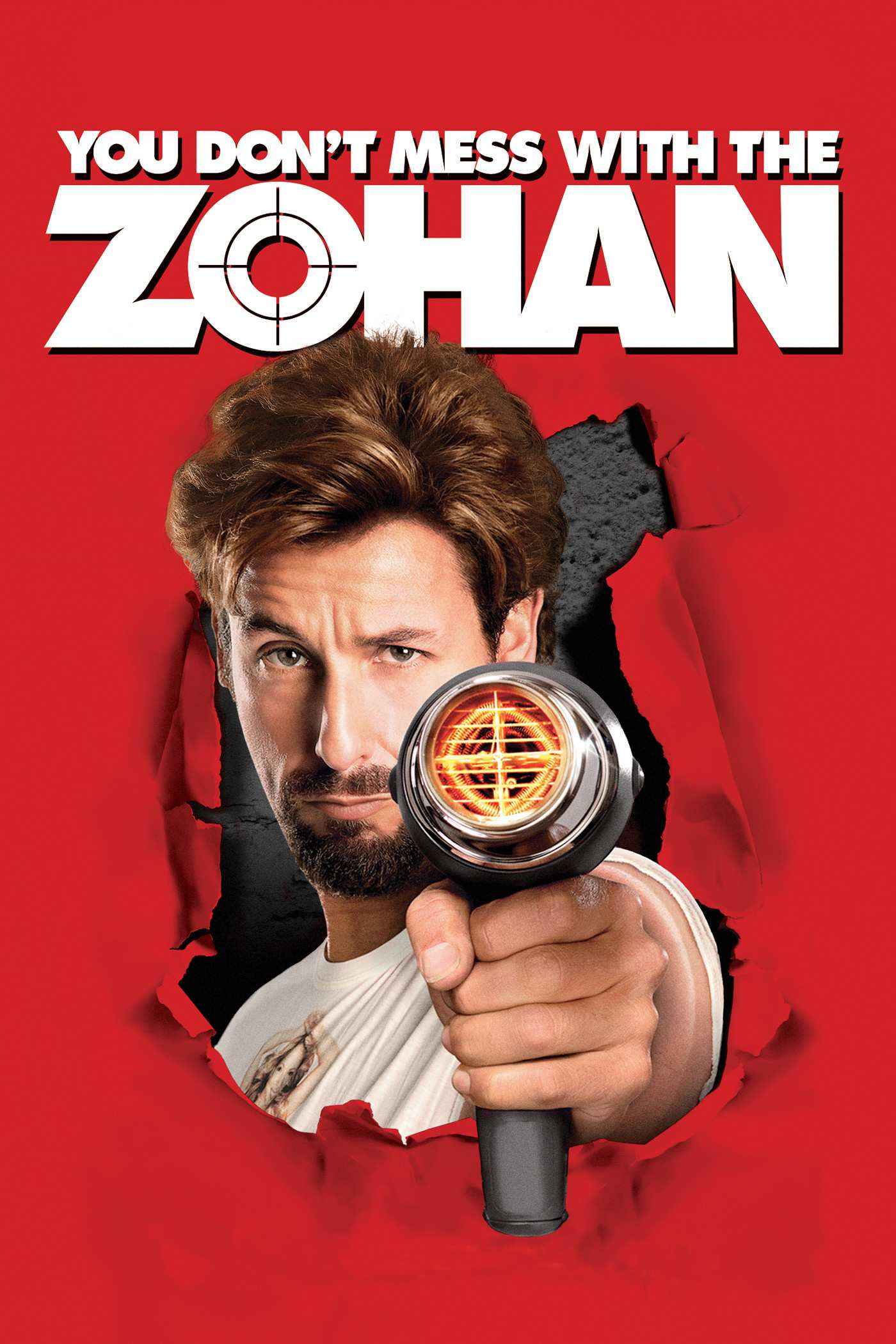 Poster chính thức của phim Phim Hài, Phim Hành Động "No te metas con Zohan" (You Don't Mess with the Zohan - 2008), với sự tham gia của diễn viên Adam Sandler và Emmanuelle Chriqui.