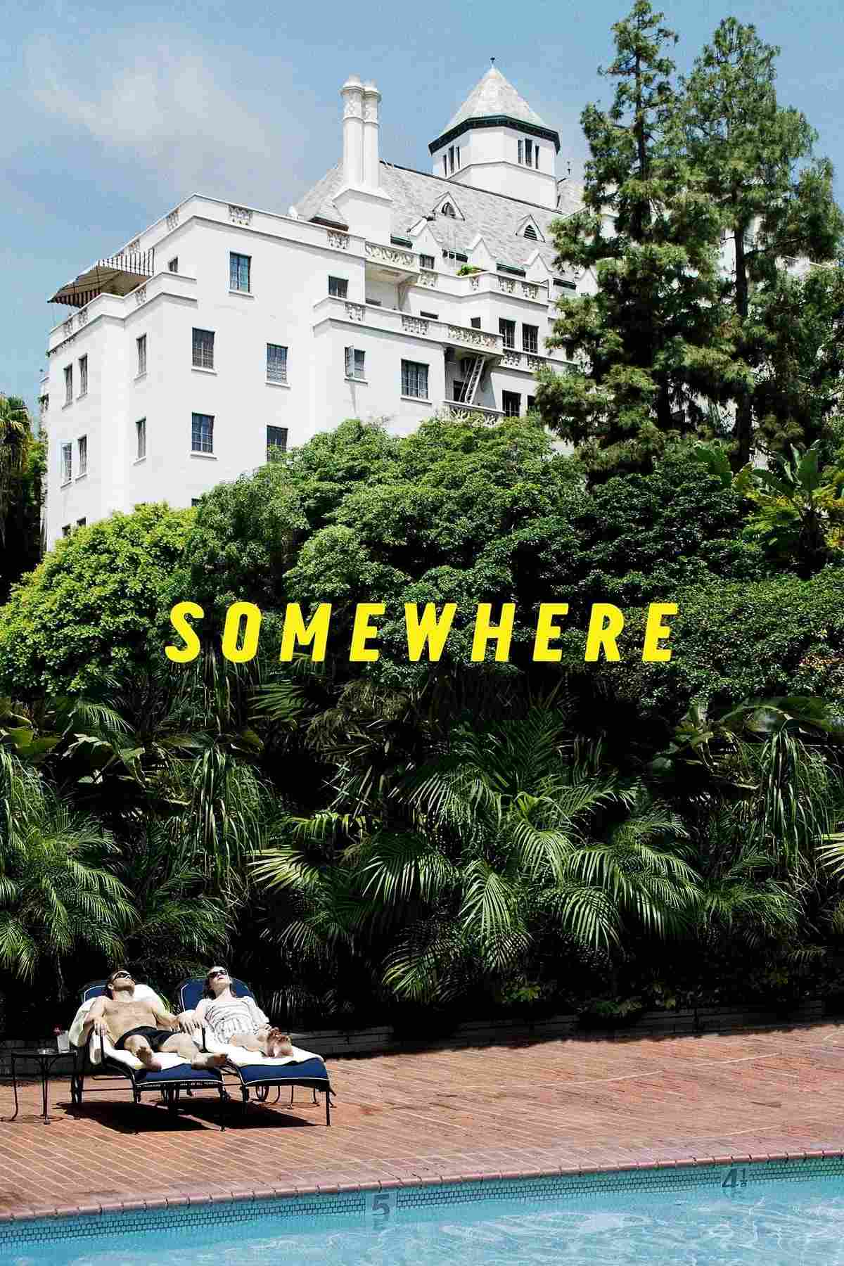 Poster chính thức của phim Phim Tâm Lý "Nơi Nào Đó" (Somewhere - 2010), với sự tham gia của diễn viên Stephen Dorff và Elle Fanning.