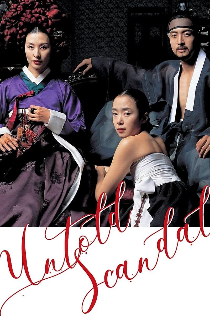 Poster chính thức của phim Phim Tâm Lý, Phim Tình Cảm "Nỗi Ô Nhục Họ Cho" (Untold Scandal - 2003), với sự tham gia của diễn viên Bae Yong-jun và Lee Mi-sook.