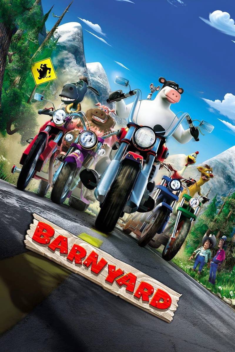 Poster chính thức của phim Phim Hoạt Hình, Phim Hài "Nông Trại Vui Nhộn" (Barnyard - 2006), với sự tham gia của diễn viên Kevin James và Courteney Cox.