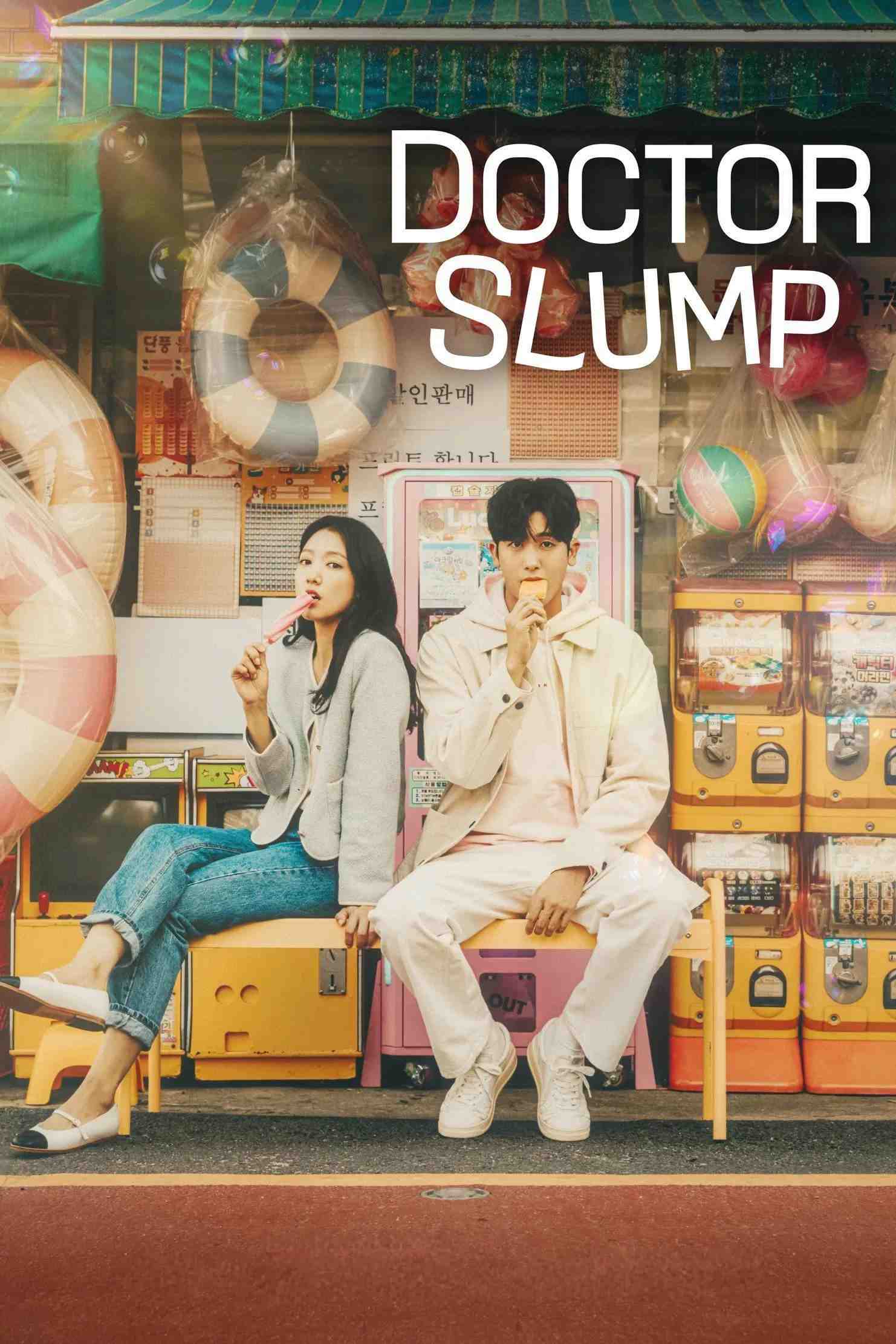Poster chính thức của phim Phim Tâm Lý, Phim Hài "Nốt Trầm Đời Bác Sĩ" (Doctor Slump - 2024), với sự tham gia của diễn viên Park Shin-hye và Park Hyung-sik.