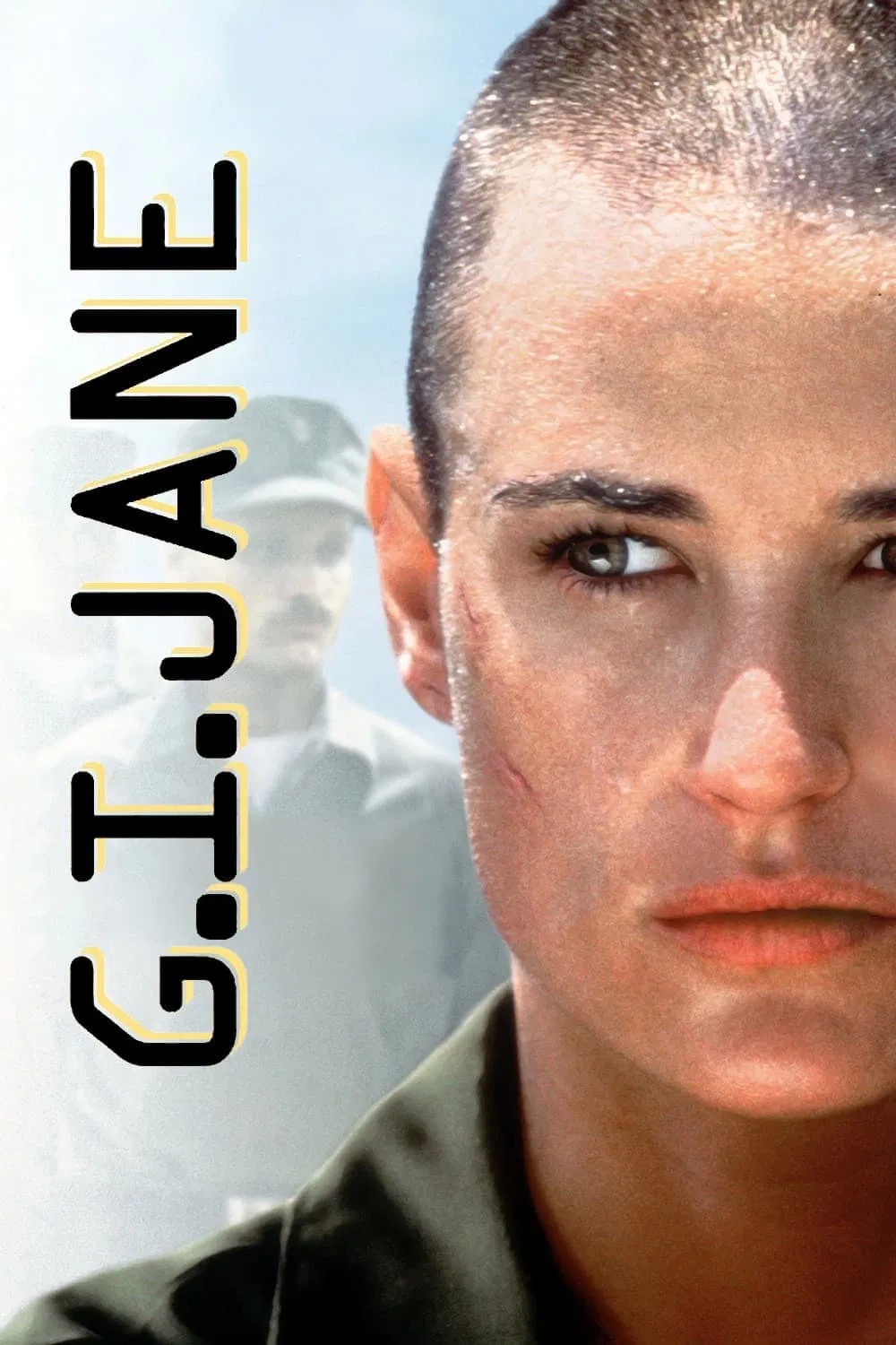 Poster chính thức của phim Phim Hành Động, Phim Tâm Lý "Nữ chiến binh quả cảm" (G.I. Jane - 1997), với sự tham gia của diễn viên Demi Moore và Viggo Mortensen.