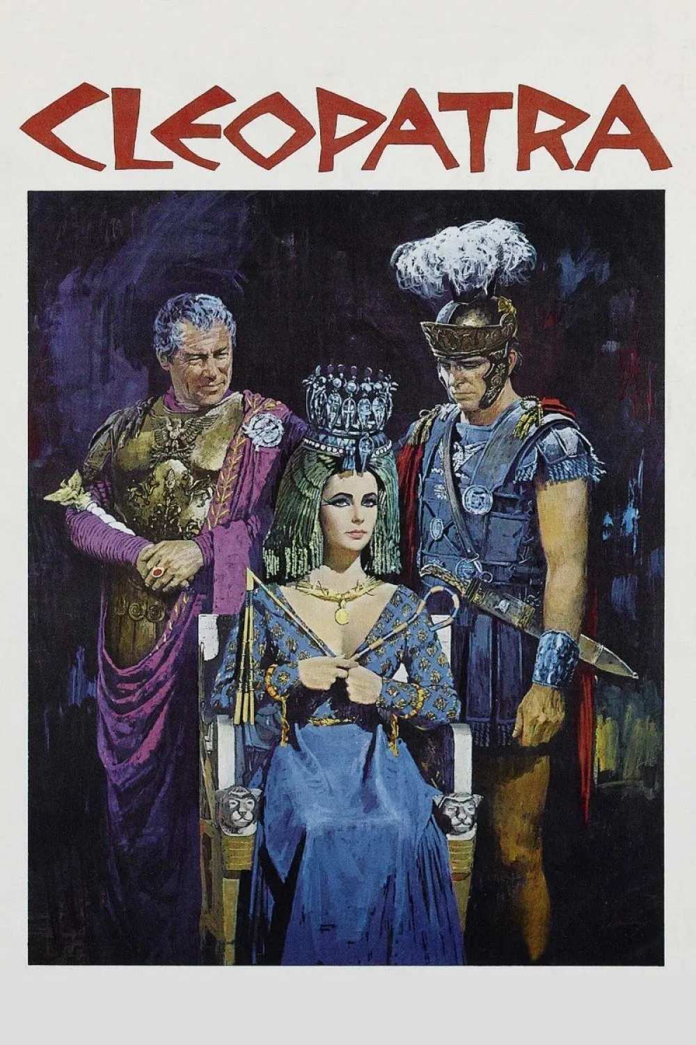 Poster chính thức của phim Phim Tâm Lý, Phim Lịch Sử "Nữ hoàng Cleopatra" (Cleopatra - 1963), với sự tham gia của diễn viên Elizabeth Taylor và Richard Burton.