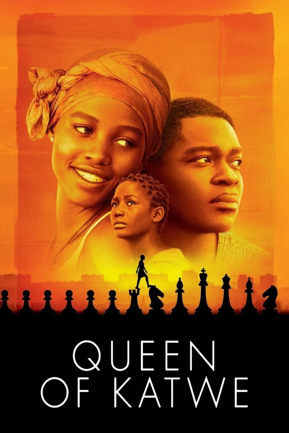 Poster chính thức của phim Phim Tâm Lý "Nữ Hoàng Cờ Vua" (Queen of Katwe - 2016), với sự tham gia của diễn viên David Oyelowo và Lupita Nyong'o.