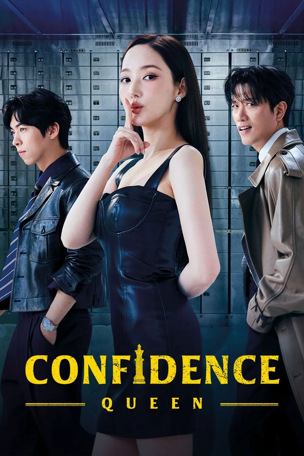 Poster chính thức của phim Phim Hình Sự, Phim Hài "Nữ Hoàng Lừa Đảo" (Confidence Queen - 2025), với sự tham gia của diễn viên Park Min-young và Park Hee-soon.