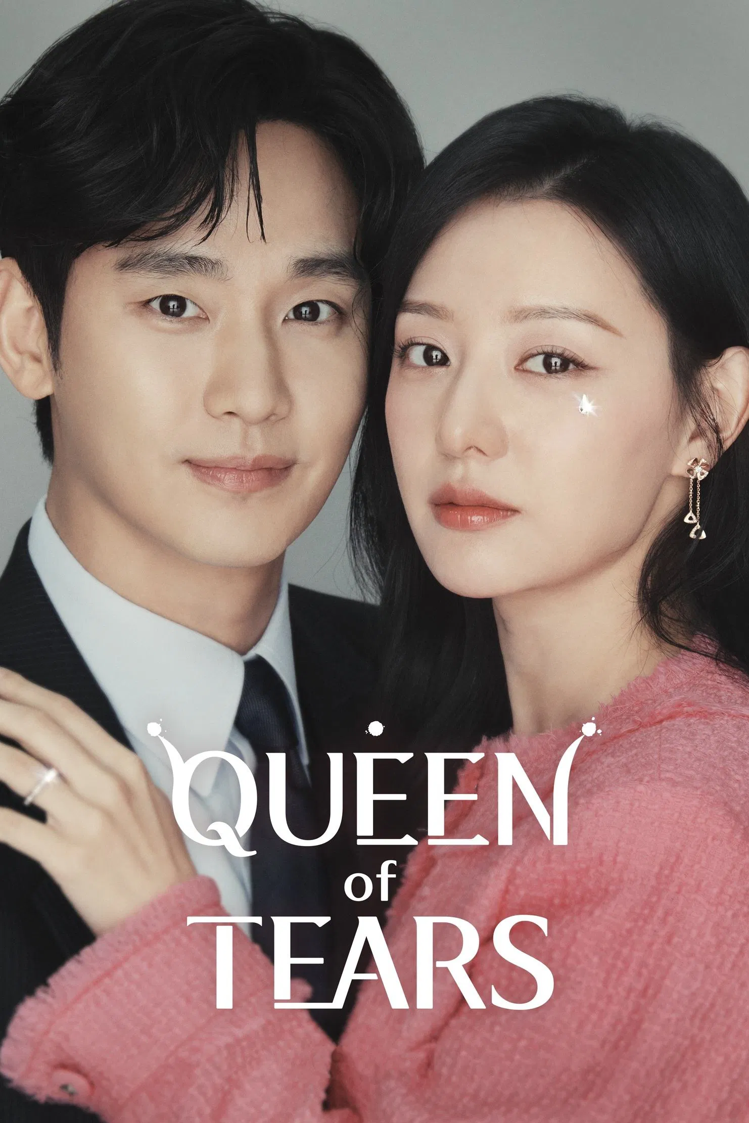 Poster chính thức của phim Phim Tâm Lý, Phim Hài "Nữ Hoàng Nước Mắt" (Queen of Tears - 2024), với sự tham gia của diễn viên Kim Soo-hyun và Kim Ji-won.