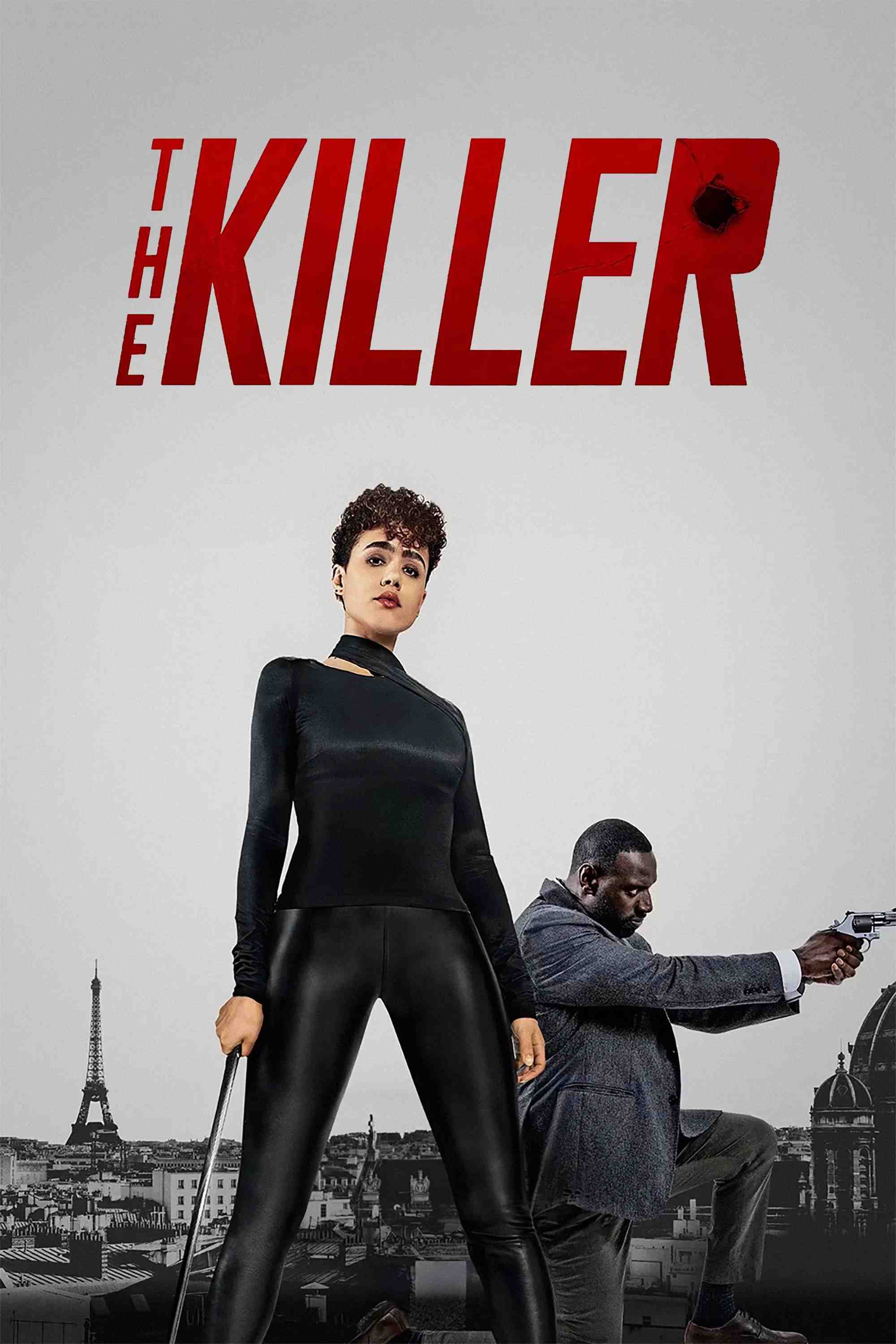 Poster chính thức của phim Phim Hành Động, Phim Giật Gân "Nữ Hoàng Tử Thần (Nữ Sát Thủ)" (The Killer - 2024), với sự tham gia của diễn viên Nathalie Emmanuel và Omar Sy.
