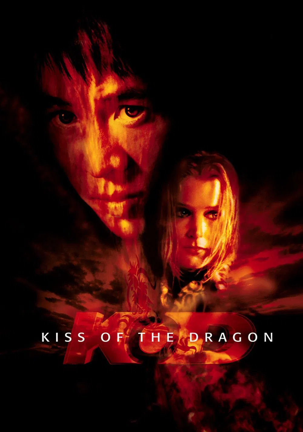 Poster chính thức của phim Phim Hành Động, Phim Hình Sự "Nụ Hôn Của Rồng" (Kiss of the Dragon - 2001), với sự tham gia của diễn viên Lý Liên Kiệt và Bridget Fonda.