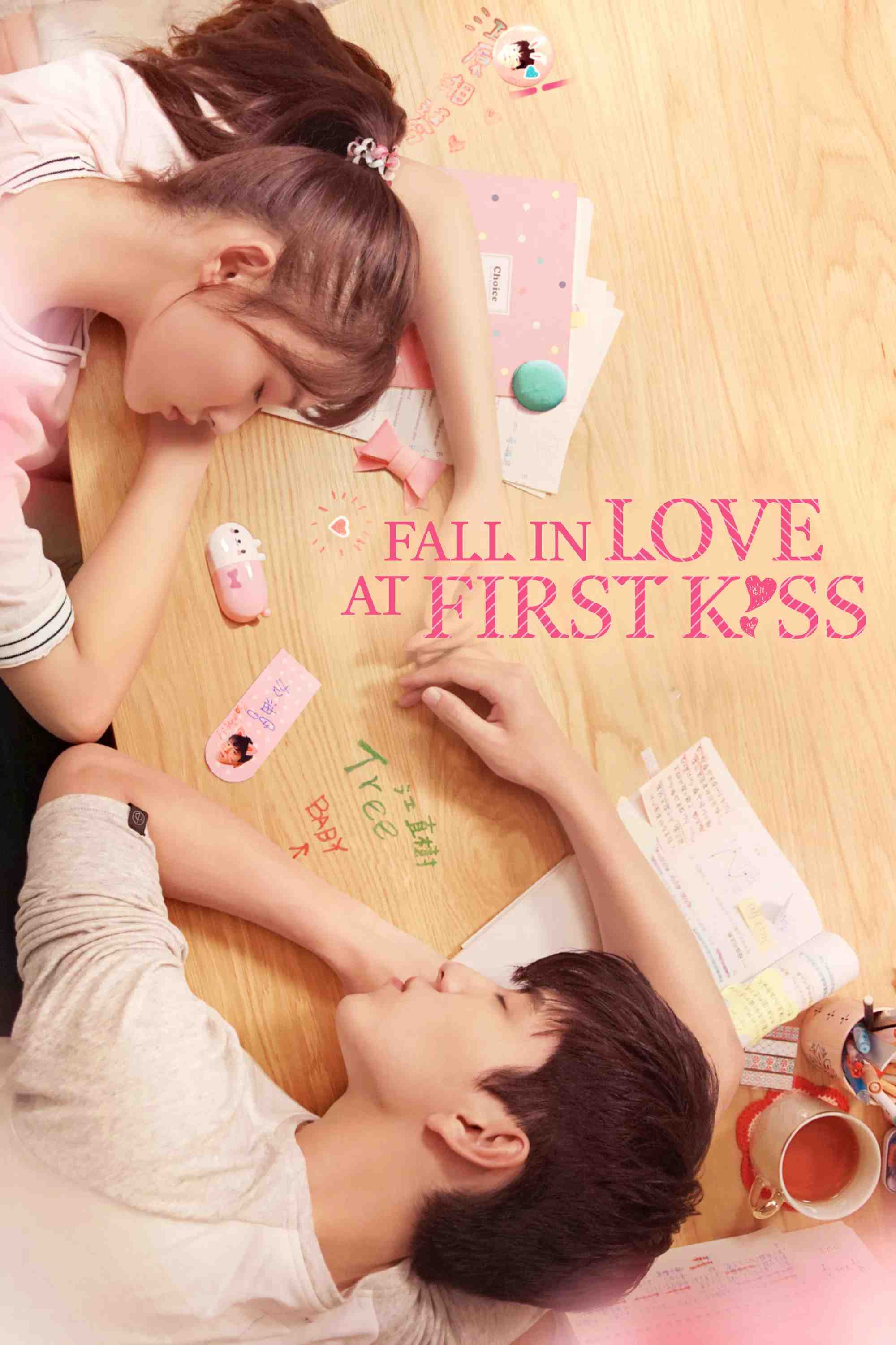 Poster chính thức của phim Phim Tình Cảm, Phim Hài "Nụ hôn đầu" (Fall in Love at First Kiss - 2019), với sự tham gia của diễn viên Vương Đại Lục và Lâm Duẫn.