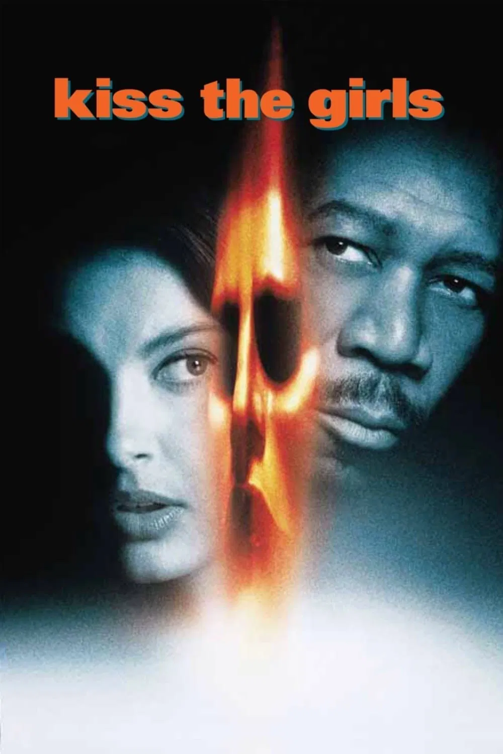 Poster chính thức của phim Phim Giật Gân, Phim Hình Sự "Nụ Hôn Thiếu Nữ" (Kiss the Girls - 1997), với sự tham gia của diễn viên Morgan Freeman và Ashley Judd.