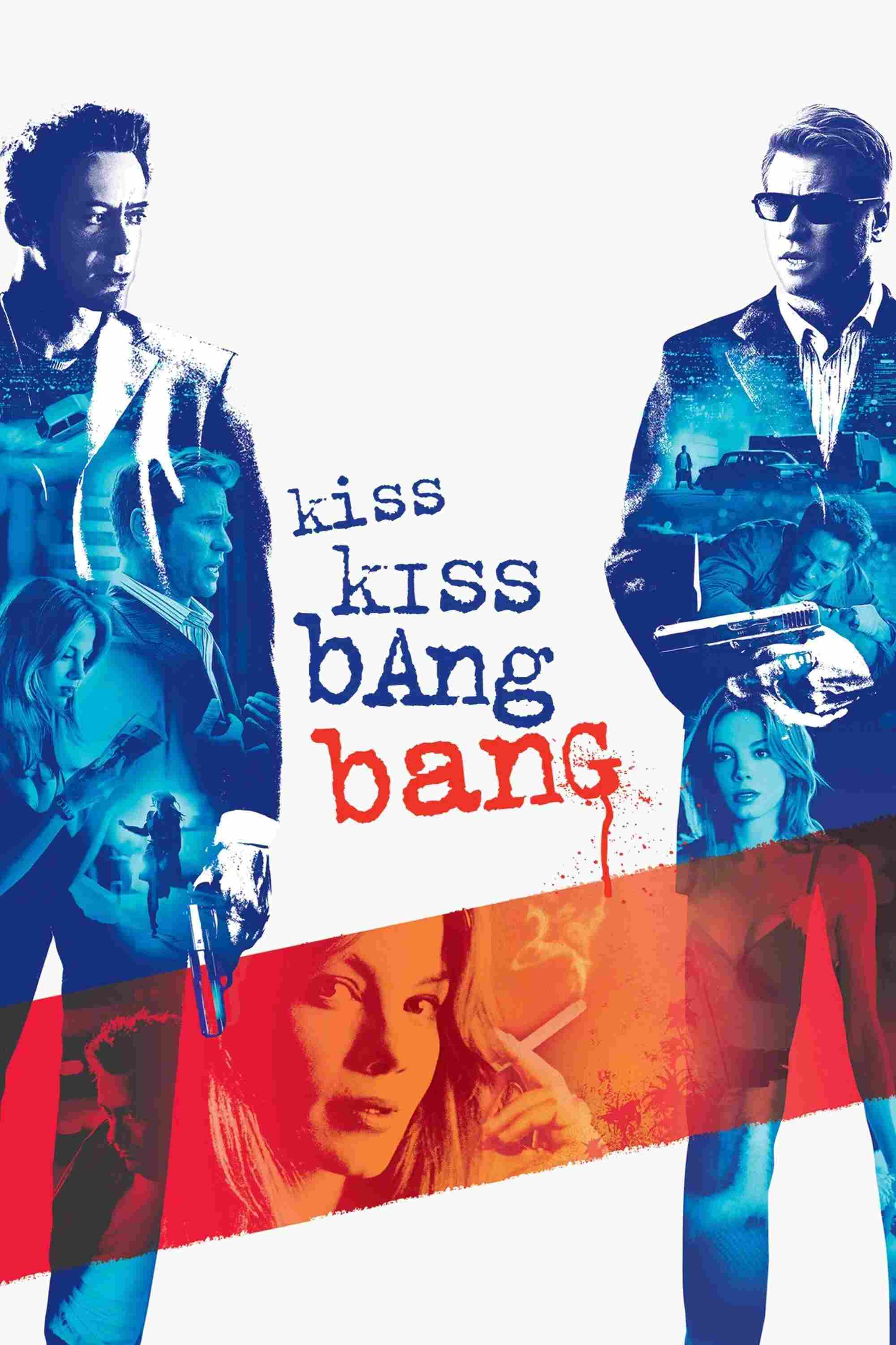 Poster chính thức của phim Phim Hài, Phim Hình Sự "Nụ Hôn Và Họng Súng" (Kiss Kiss Bang Bang - 2005), với sự tham gia của diễn viên Robert Downey Jr. và Val Kilmer.