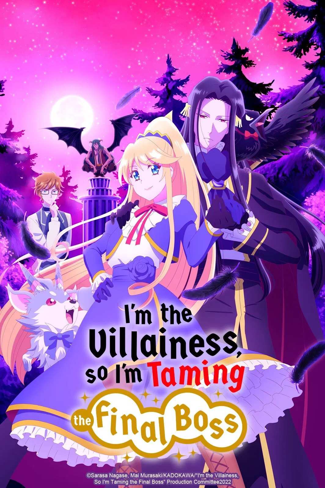 Poster chính thức của phim Phim Hoạt Hình, Phim Hài "Nữ Phản Diện Bao Nuôi Trùm Cuối" (I'm the Villainess, So I'm Taming the Final Boss - 2022), với sự tham gia của diễn viên Rie Takahashi và Yuuichirou Umehara.