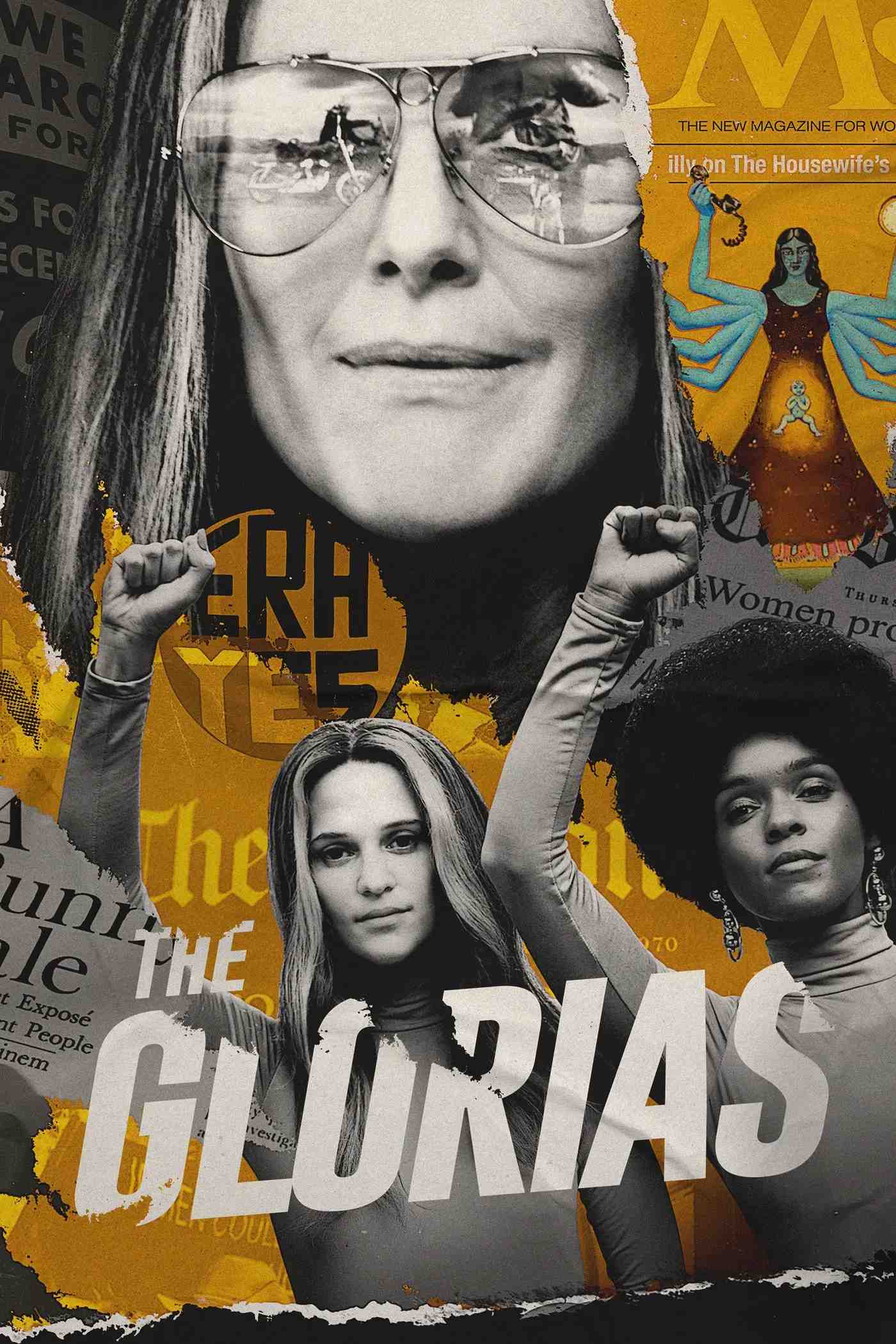 Poster chính thức của phim Phim Tâm Lý "Nữ Quyền" (The Glorias - 2020), với sự tham gia của diễn viên Julianne Moore và Alicia Vikander.