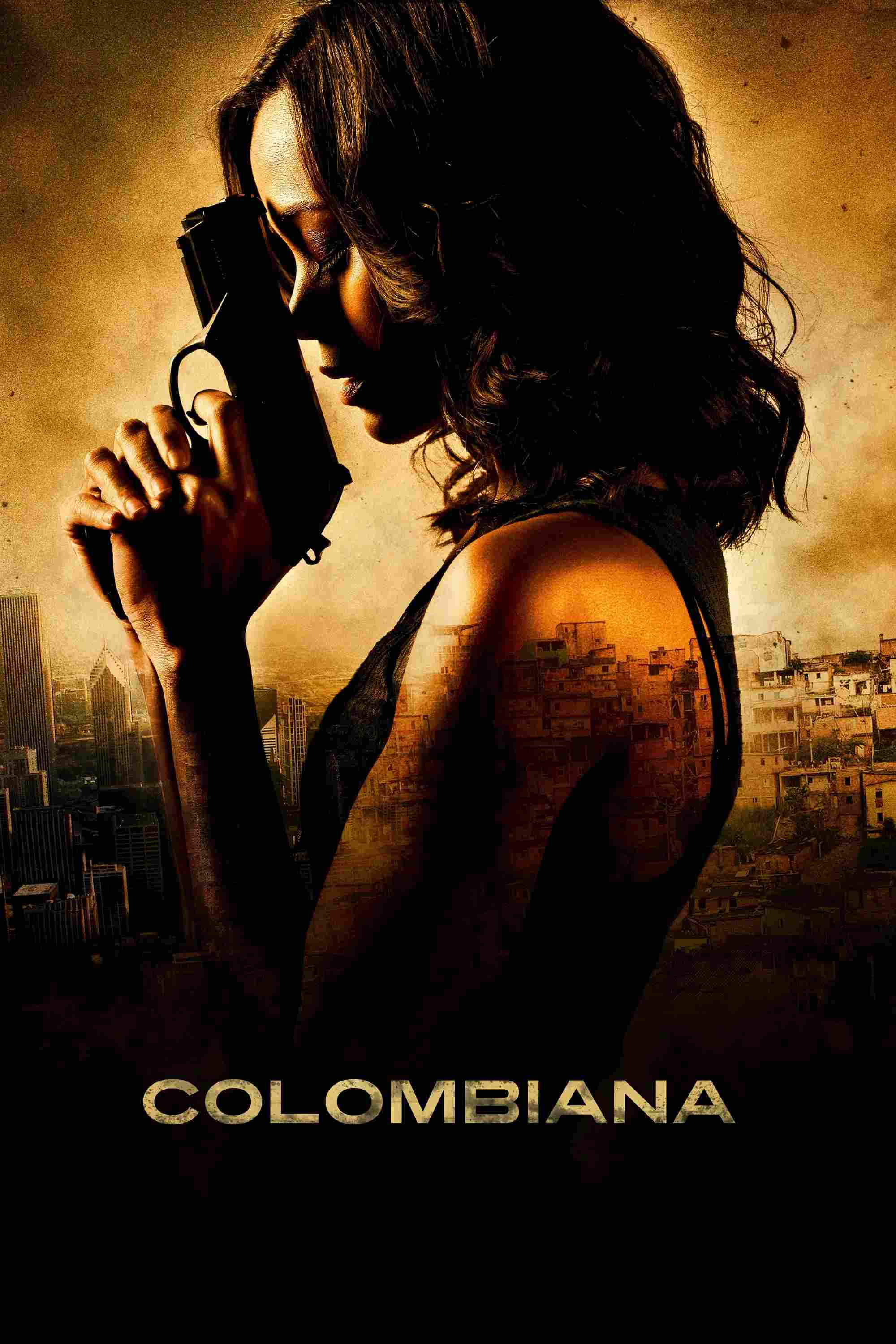 Poster chính thức của phim Phim Hành Động, Phim Giật Gân "Nữ Sát Thủ Colombiana" (Colombiana - 2011), với sự tham gia của diễn viên Zoe Saldaña và Cliff Curtis.