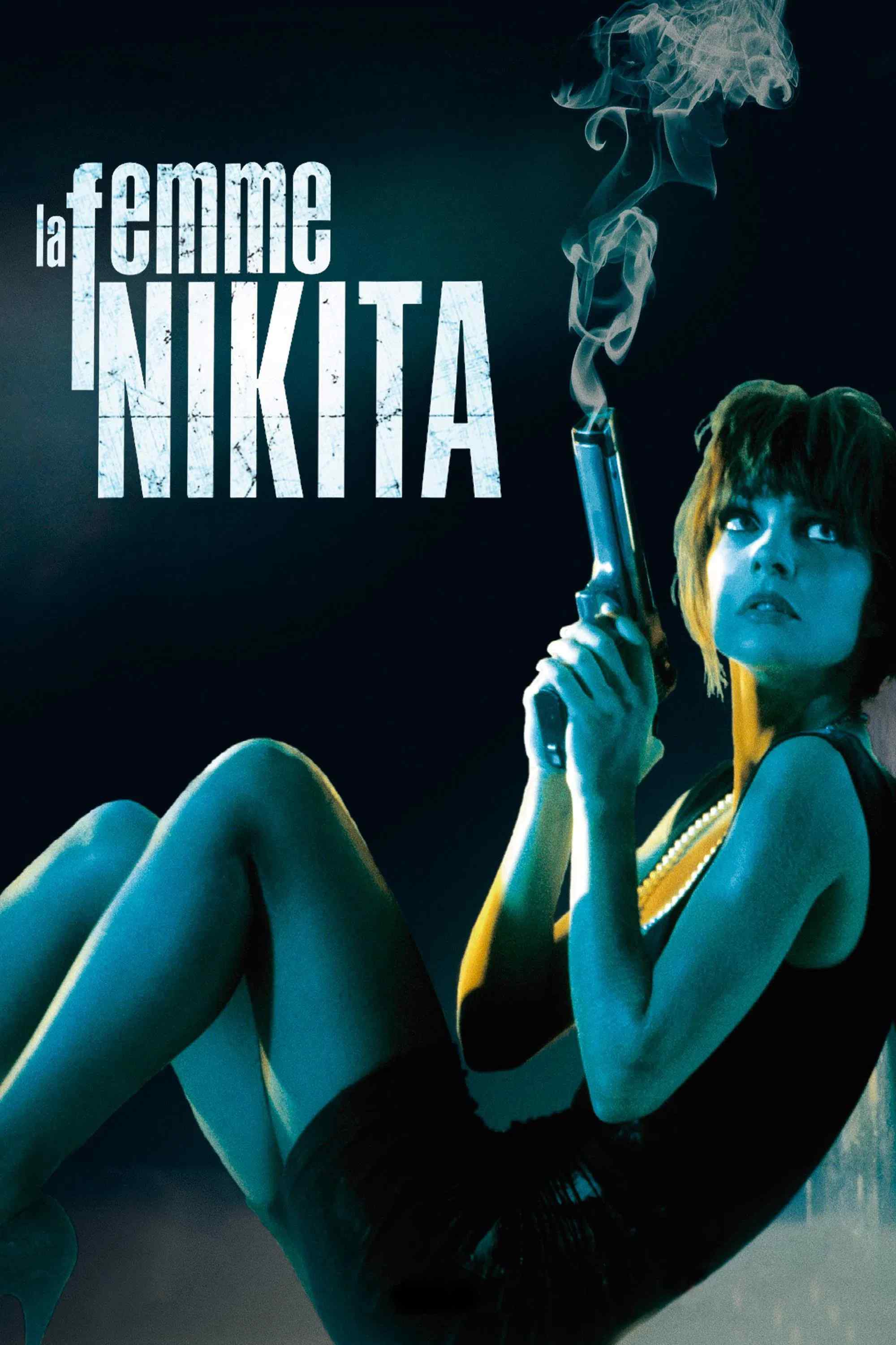 Poster chính thức của phim Phim Hành Động, Phim Giật Gân "Nữ Sát Thủ Nikita" (Nikita - 1990), với sự tham gia của diễn viên Anne Parillaud và Jean-Hugues Anglade.