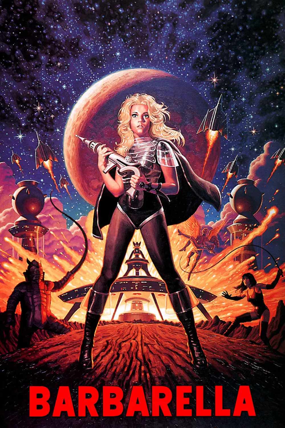 Poster chính thức của phim Phim Viễn Tưởng, Phim Phiêu Lưu "Nữ Siêu Nhân Barbarella" (Barbarella - 1968), với sự tham gia của diễn viên Jane Fonda và John Phillip Law.