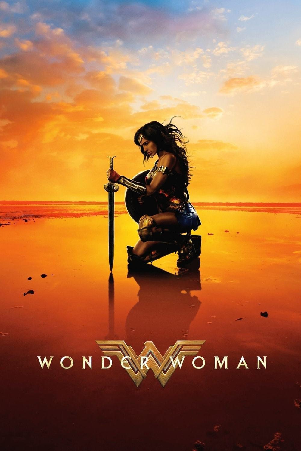 Poster chính thức của phim Phim Hành Động, Phim Phiêu Lưu "Nữ Thần Chiến Binh" (Wonder Woman - 2017), với sự tham gia của diễn viên Gal Gadot và Chris Pine.